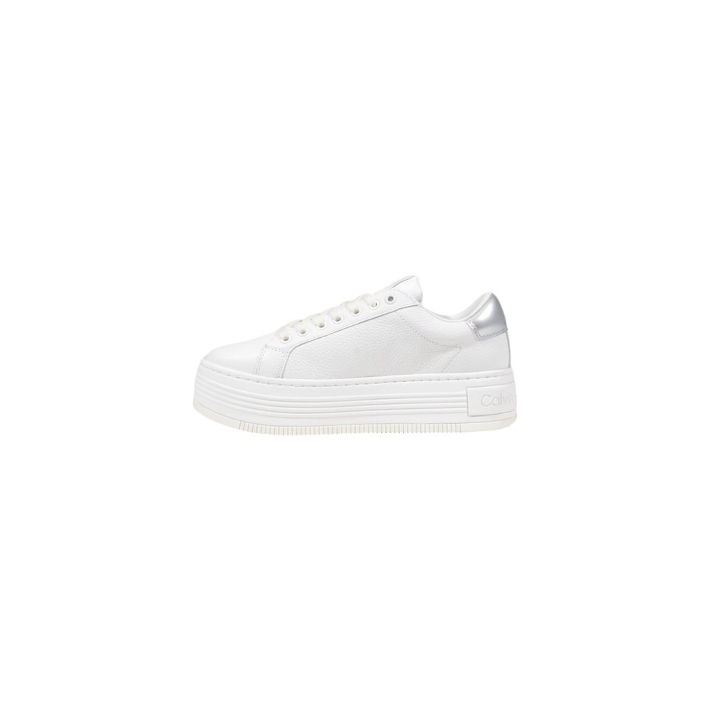Calvin Klein Jeans Silver Leather Platform Sneakers - Image 3