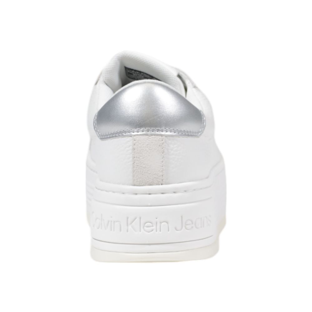 Calvin Klein Jeans Silver Leather Platform Sneakers - Image 5