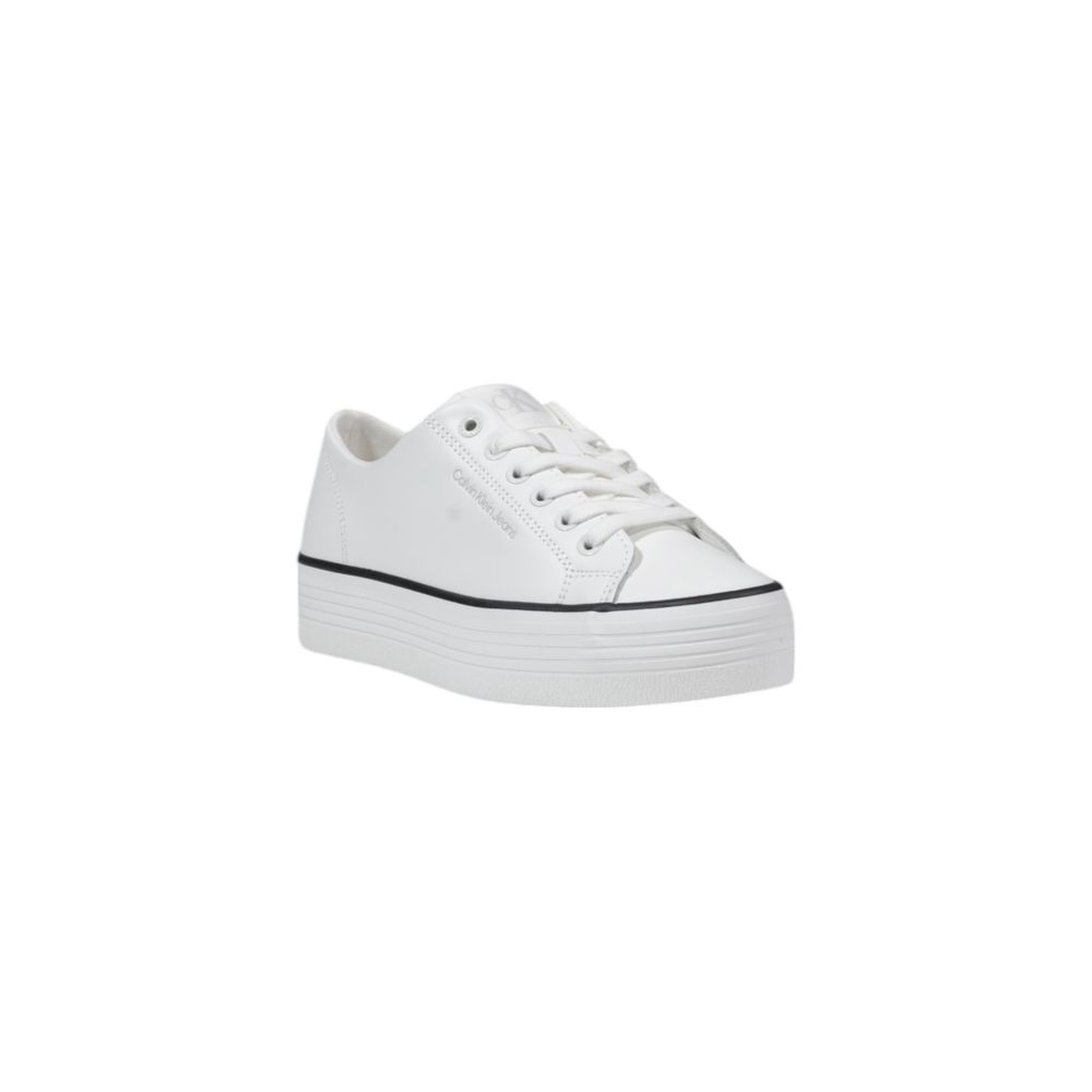 Calvin Klein Jeans Black And White Leather Platform Sneakers - Image 2