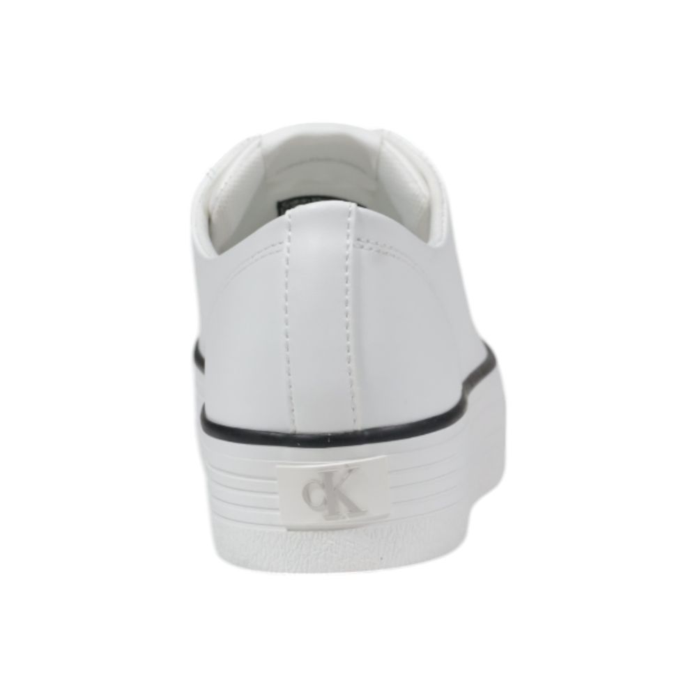 Calvin Klein Jeans Black And White Leather Platform Sneakers - Image 4