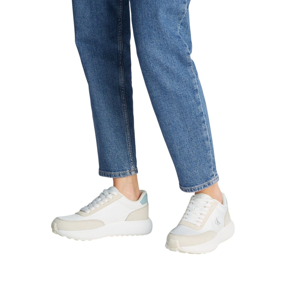Calvin Klein Jeans Beige Leather Athletic Sneakers - Image 2
