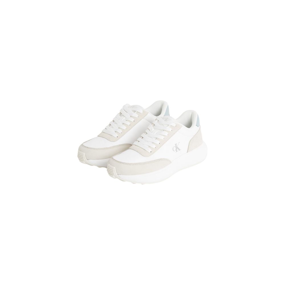 Calvin Klein Jeans Beige Leather Athletic Sneakers - Image 3