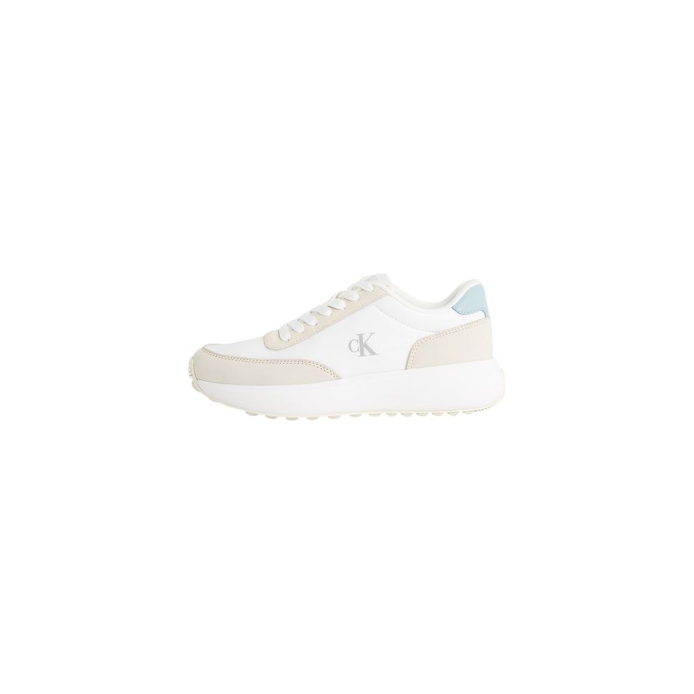 Calvin Klein Jeans Beige Leather Athletic Sneakers - Image 5