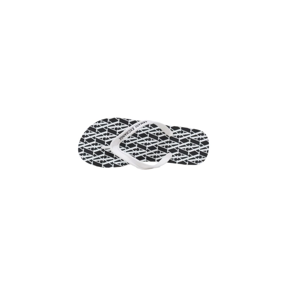 Armani Exchange Black And White Rubber Flip-Flop Sandals - Image 5