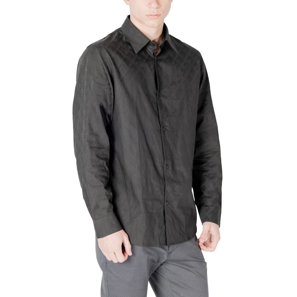 Armani Exchange Black Cotton Dress Shirt - Image 3