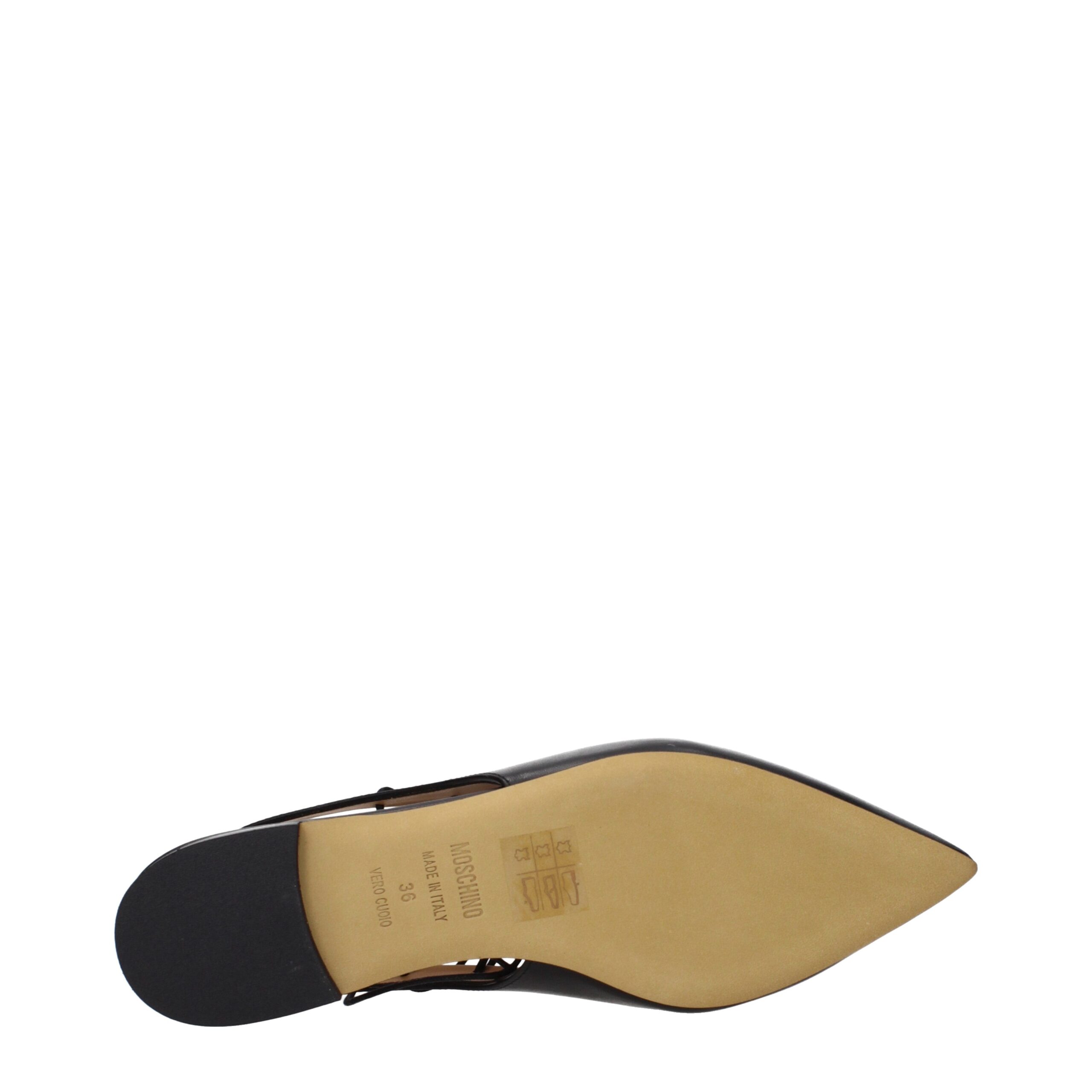 Moschino Black Leather Flats - Image 5