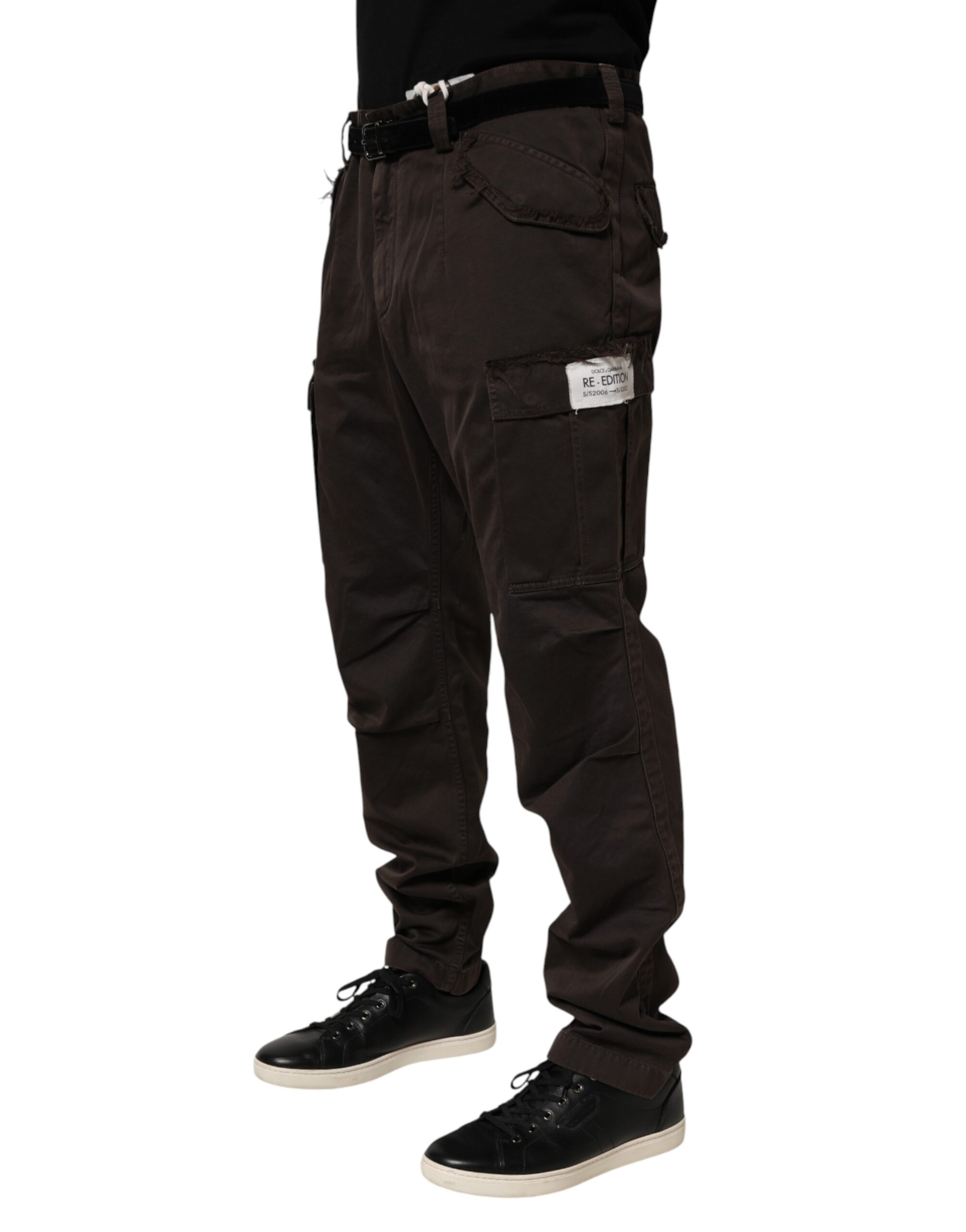 Dolce & Gabbana Brown Re- Edition Cotton Men Cargo Pants - Image 3