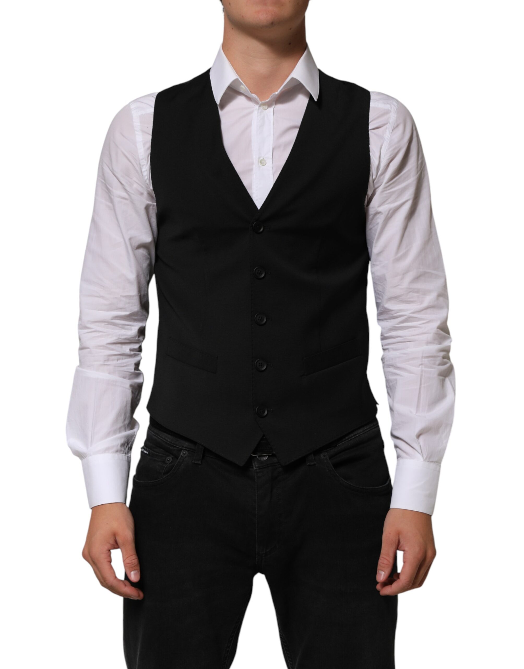 Dolce & Gabbana Black Polyester Dress Formal Waistcoat Vest - Image 2
