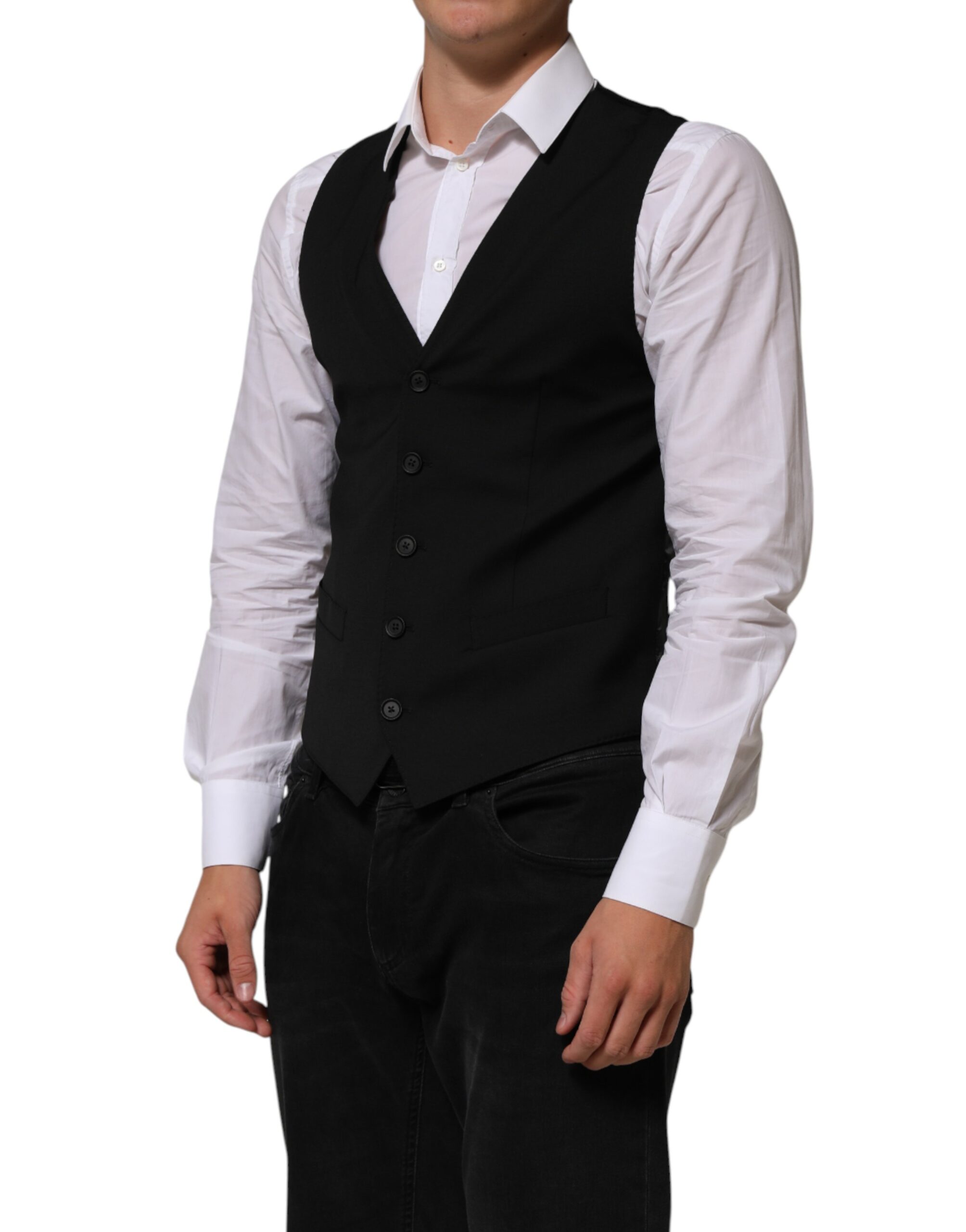 Dolce & Gabbana Black Polyester Dress Formal Waistcoat Vest - Image 3