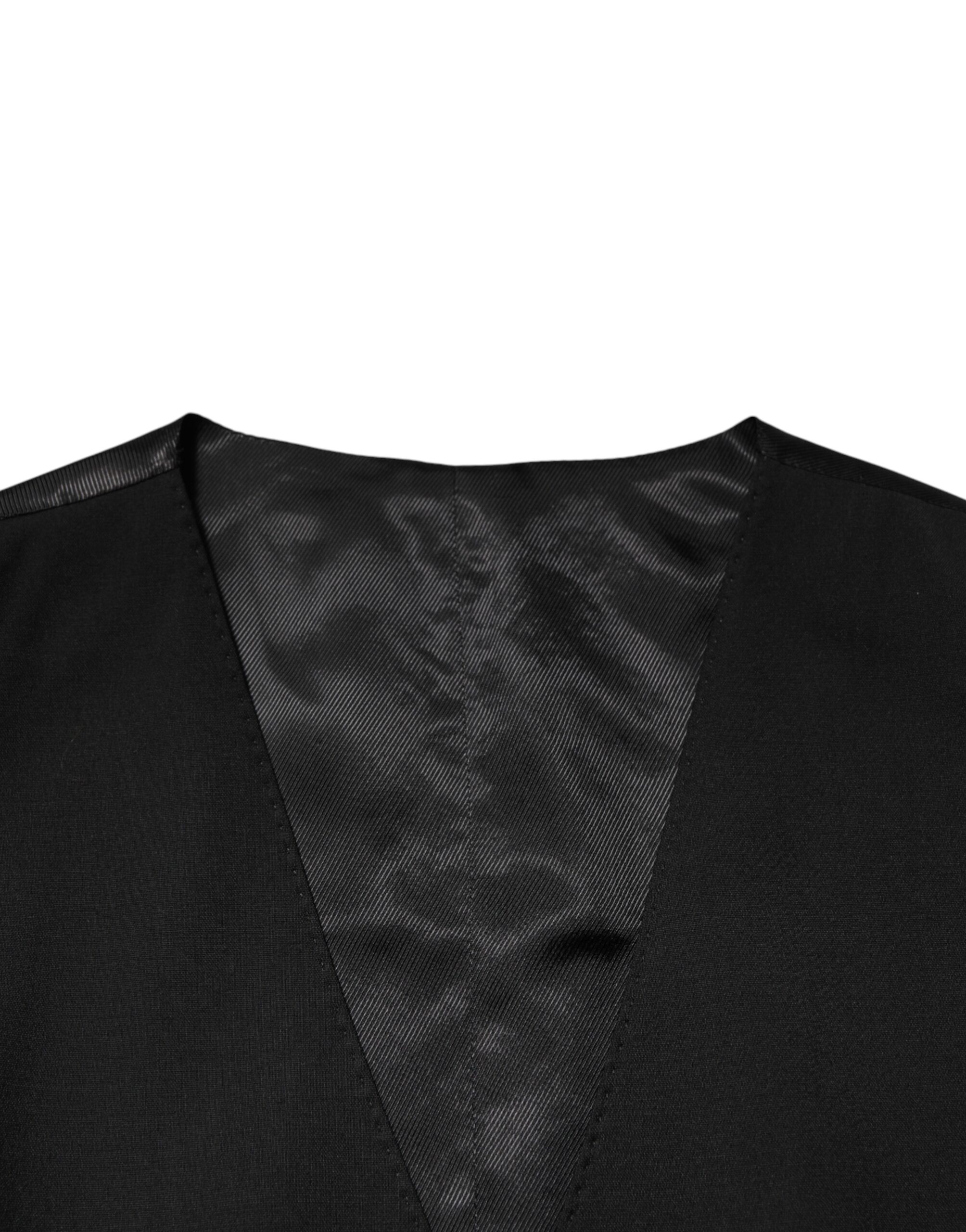 Dolce & Gabbana Black Polyester Dress Formal Waistcoat Vest - Image 6