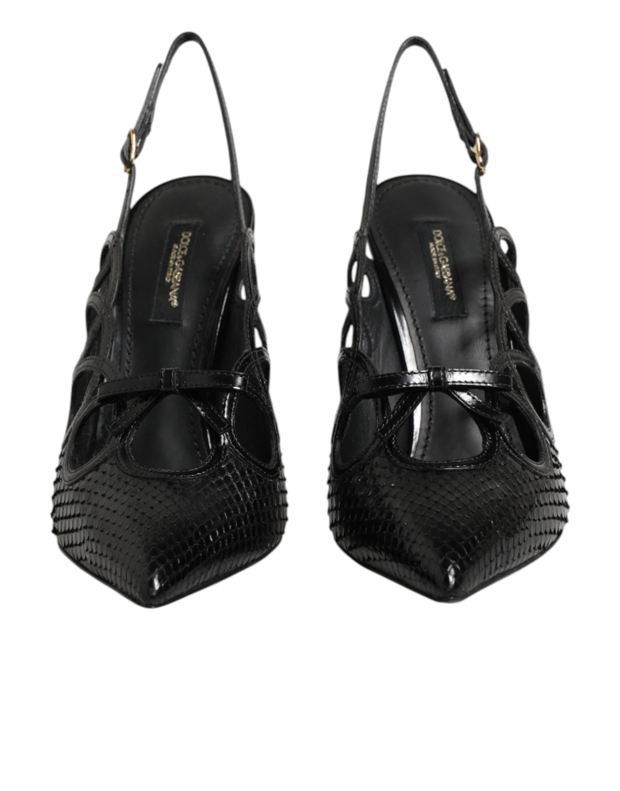 Dolce & Gabbana Leather High Heels Slingback Shoes - Image 3