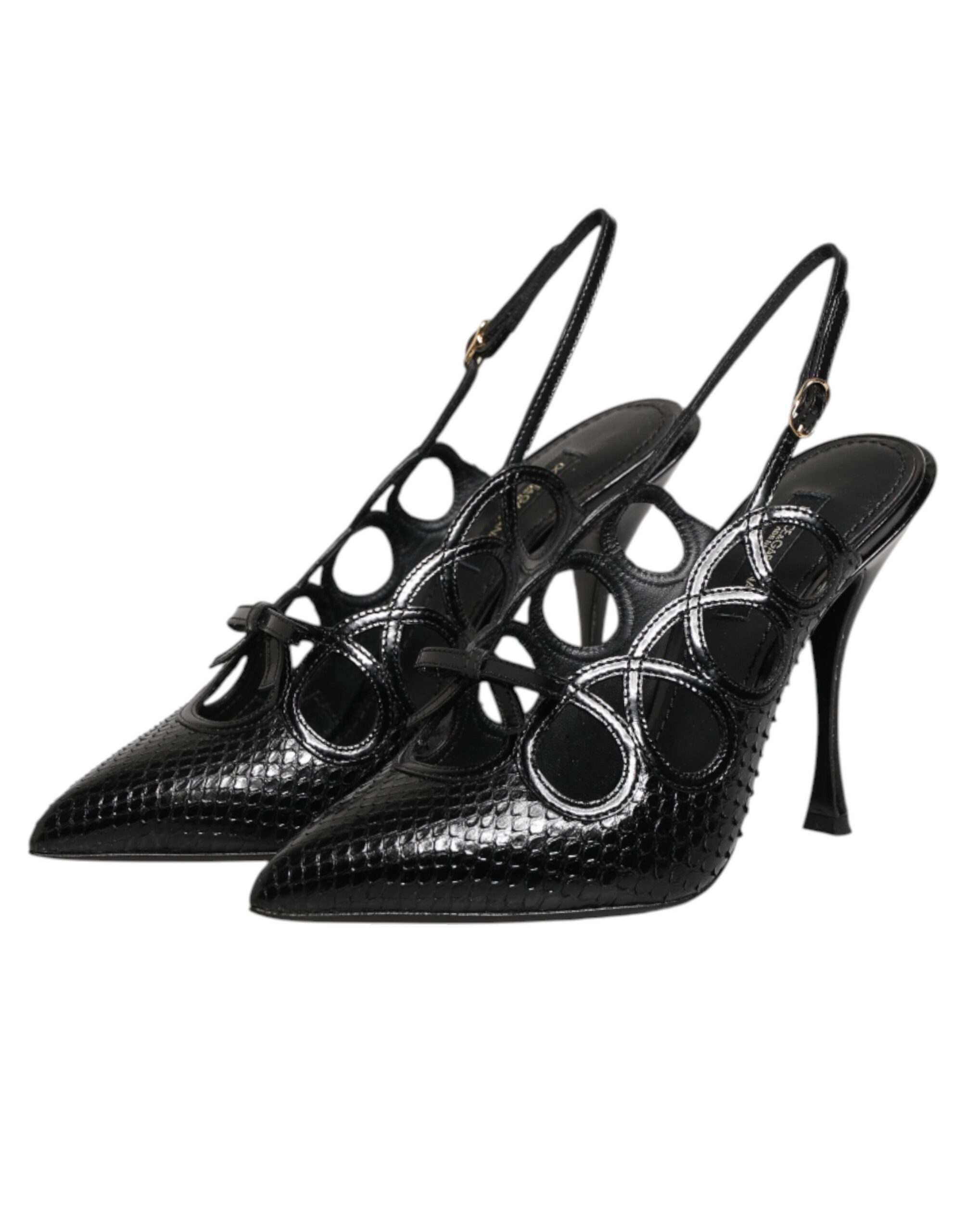 Dolce & Gabbana Leather High Heels Slingback Shoes - Image 5