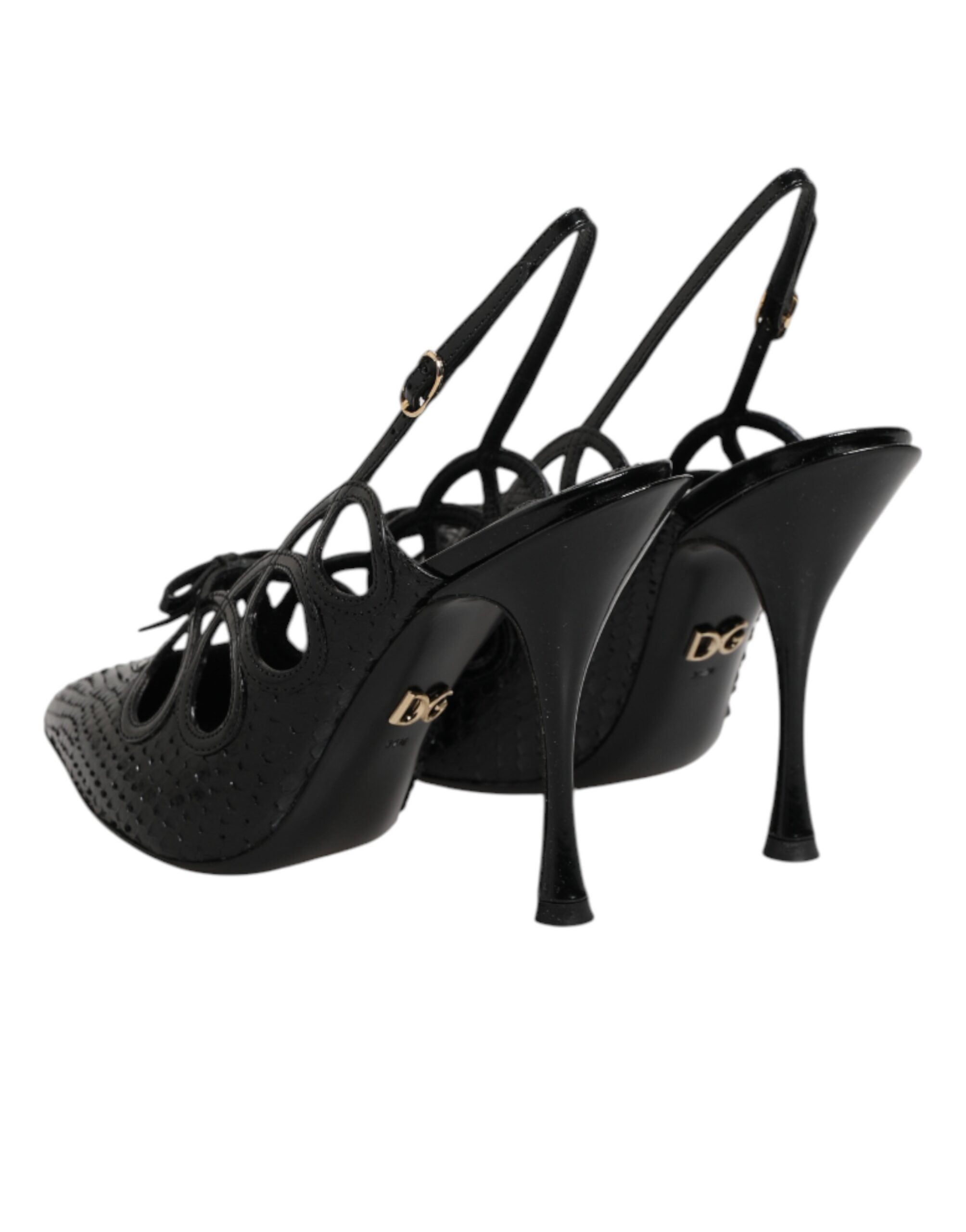 Dolce & Gabbana Leather High Heels Slingback Shoes - Image 6