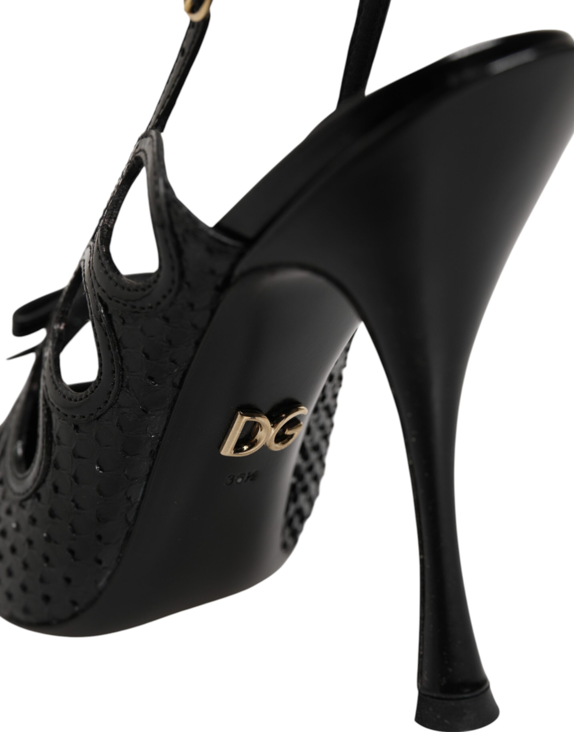 Dolce & Gabbana Leather High Heels Slingback Shoes - Image 7