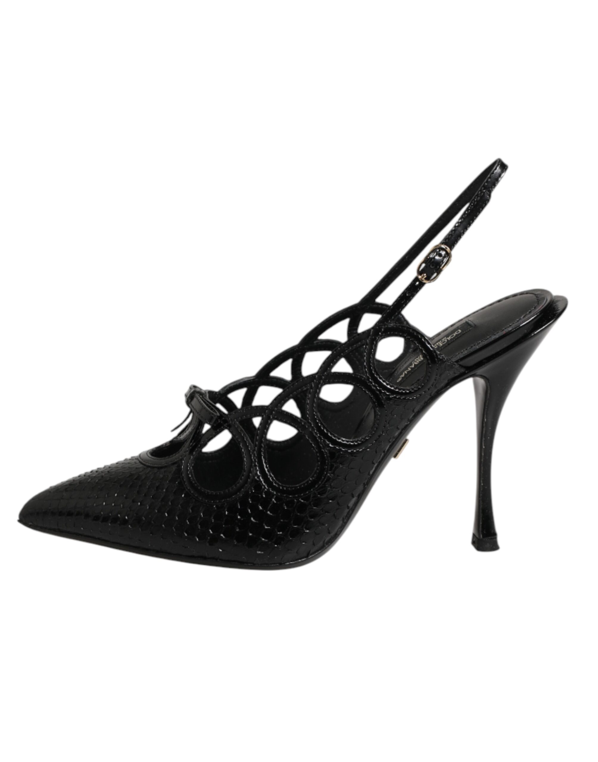 Dolce & Gabbana Leather High Heels Slingback Shoes - Image 8