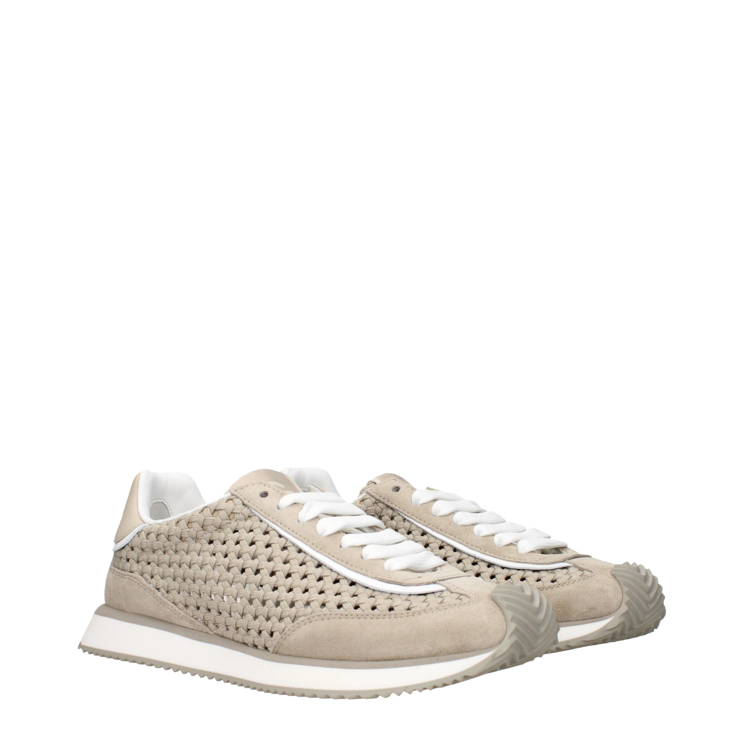 Dolce & Gabbana Beige Fabric Low Top Sneakers - Image 2