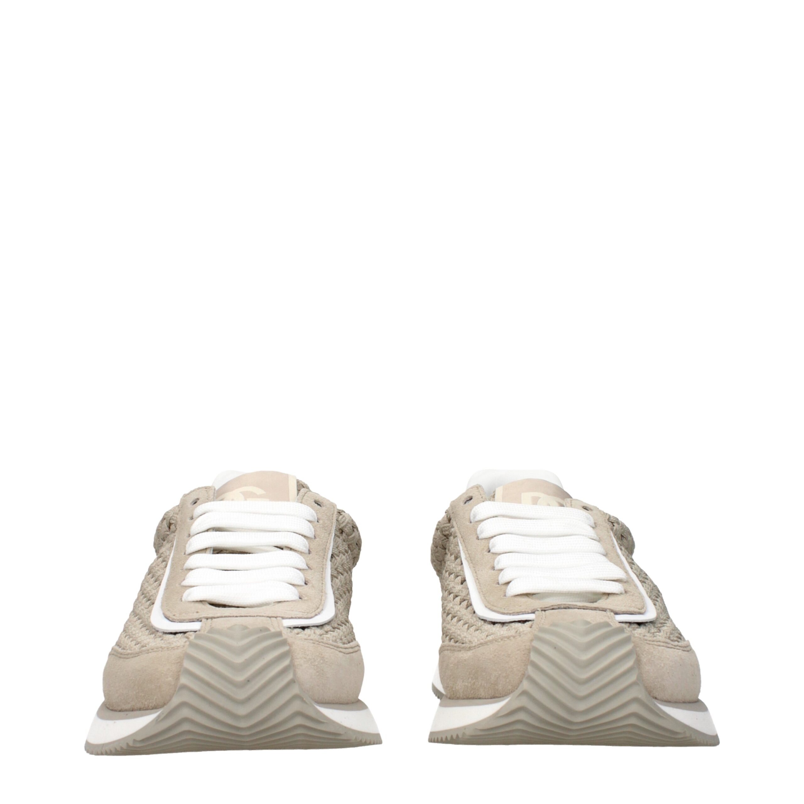 Dolce & Gabbana Beige Fabric Low Top Sneakers - Image 3
