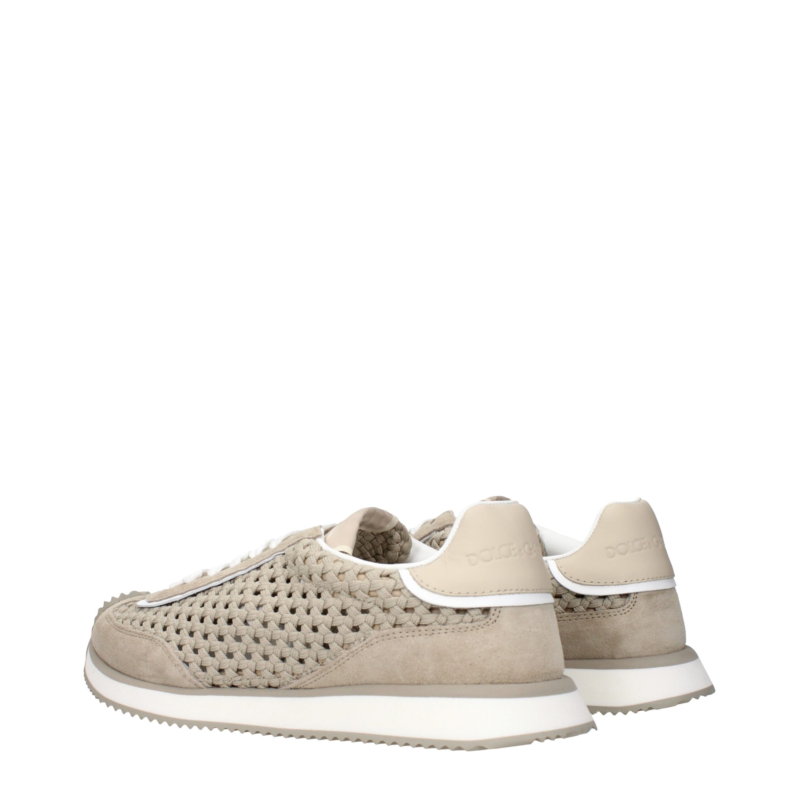 Dolce & Gabbana Beige Fabric Low Top Sneakers - Image 4