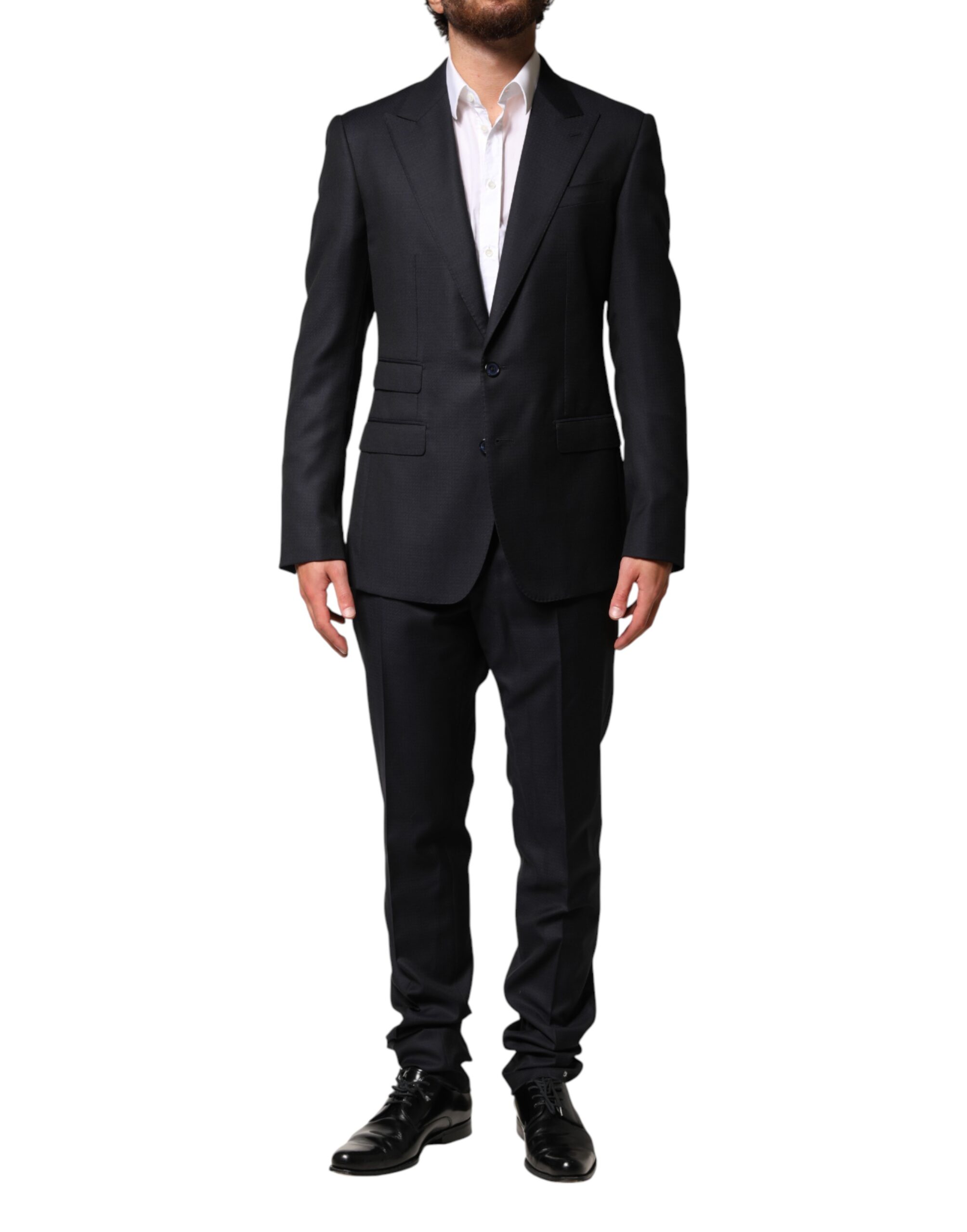 Dolce & Gabbana Dark Blue Wool Single Breasted Men 2 Piece Suit