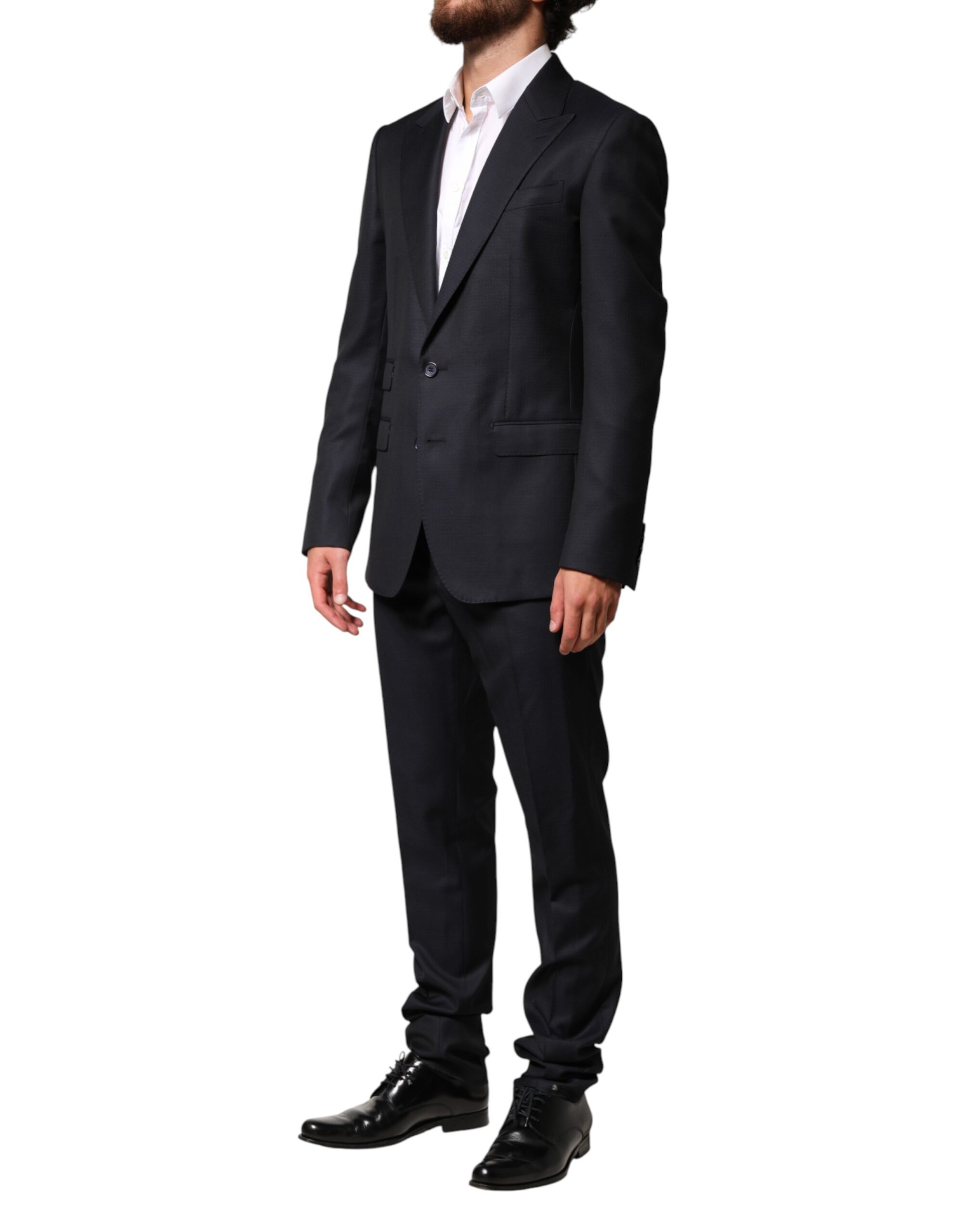 Dolce & Gabbana Dark Blue Wool Single Breasted Men 2 Piece Suit - Image 3