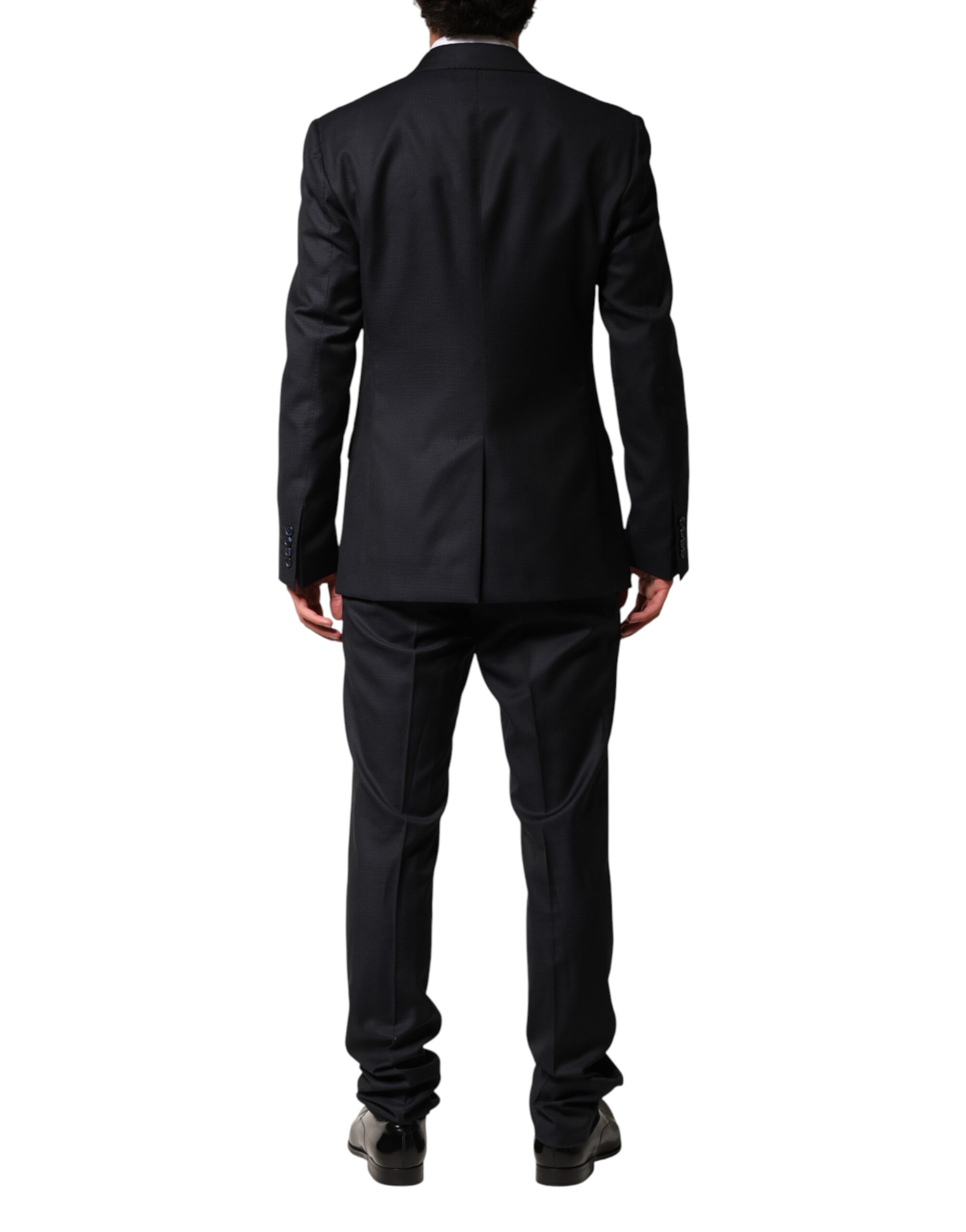 Dolce & Gabbana Dark Blue Wool Single Breasted Men 2 Piece Suit - Image 4