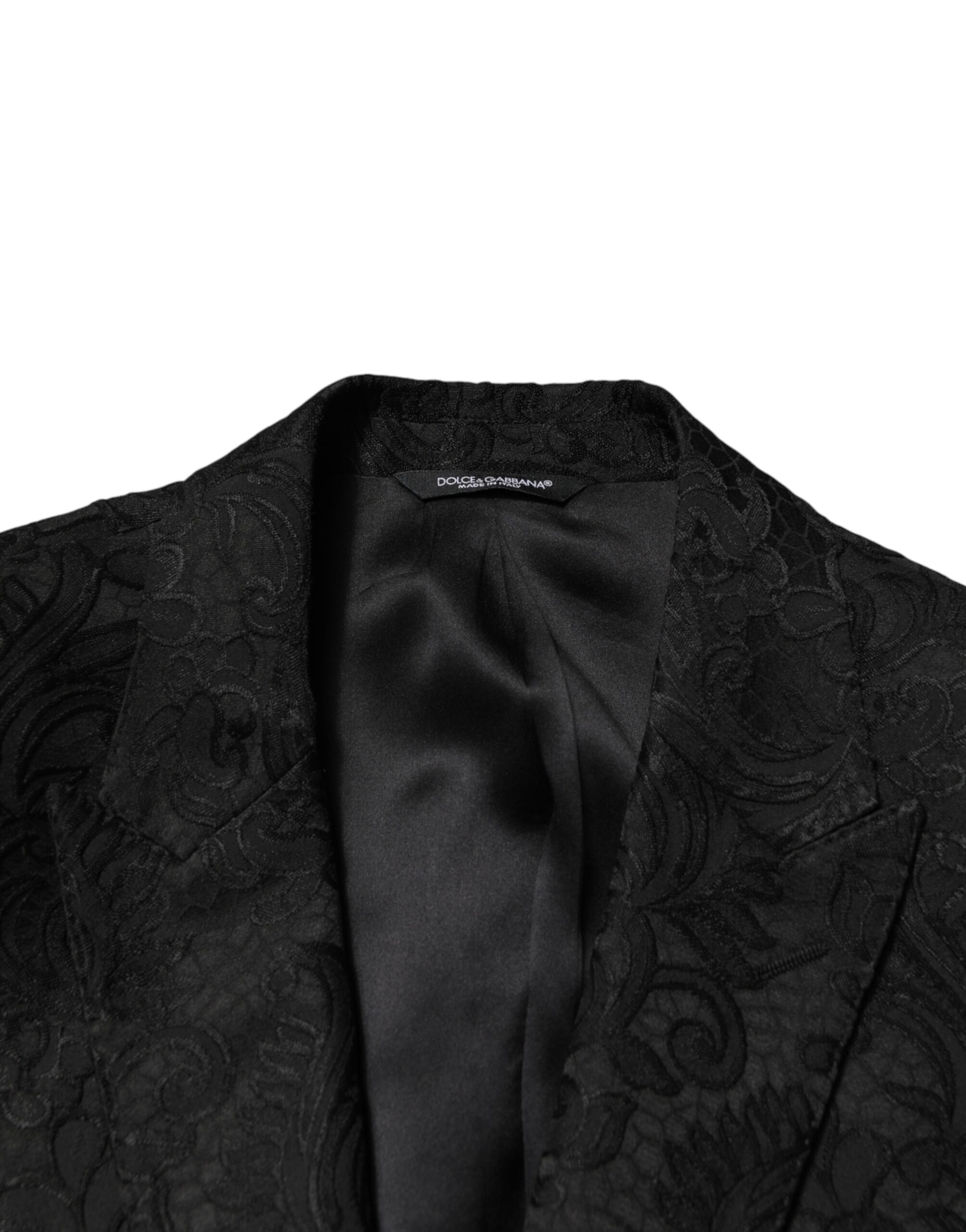 Dolce & Gabbana Black Brocade Single Breasted 2 Piece Suit - Image 5