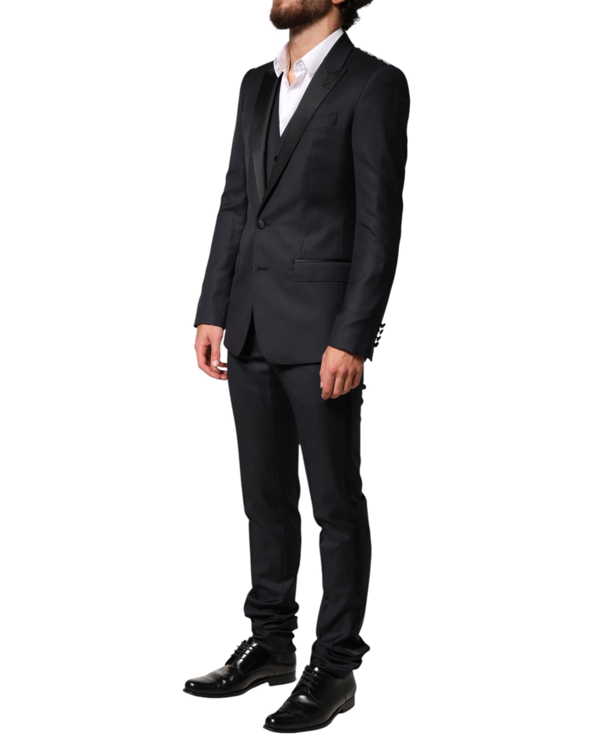 Dolce & Gabbana Blue Wool Single Breasted 3 Piece Men Suit - Image 5