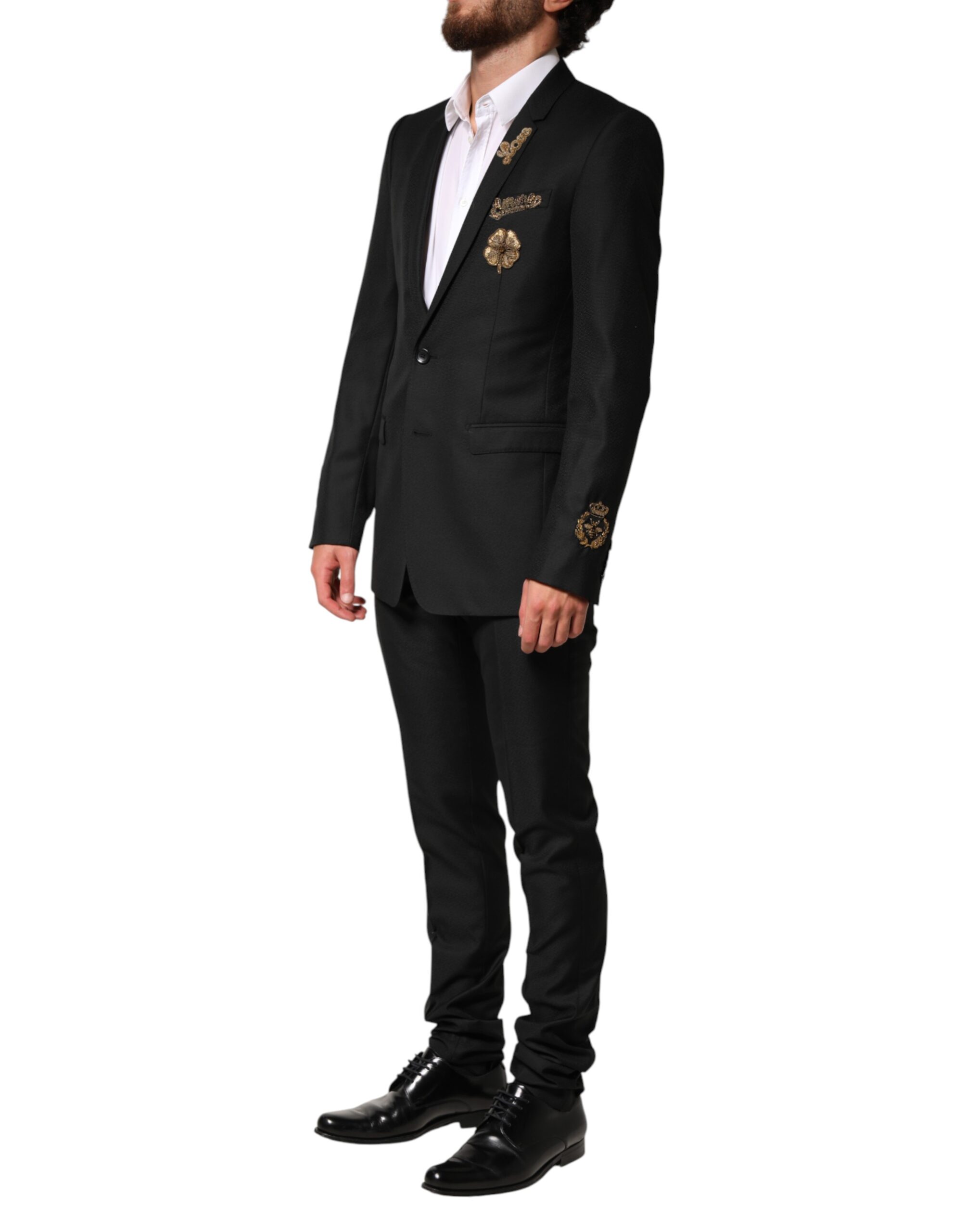 Dolce & Gabbana Black Embellished Single Breasted 2 Pc Suit - Image 3