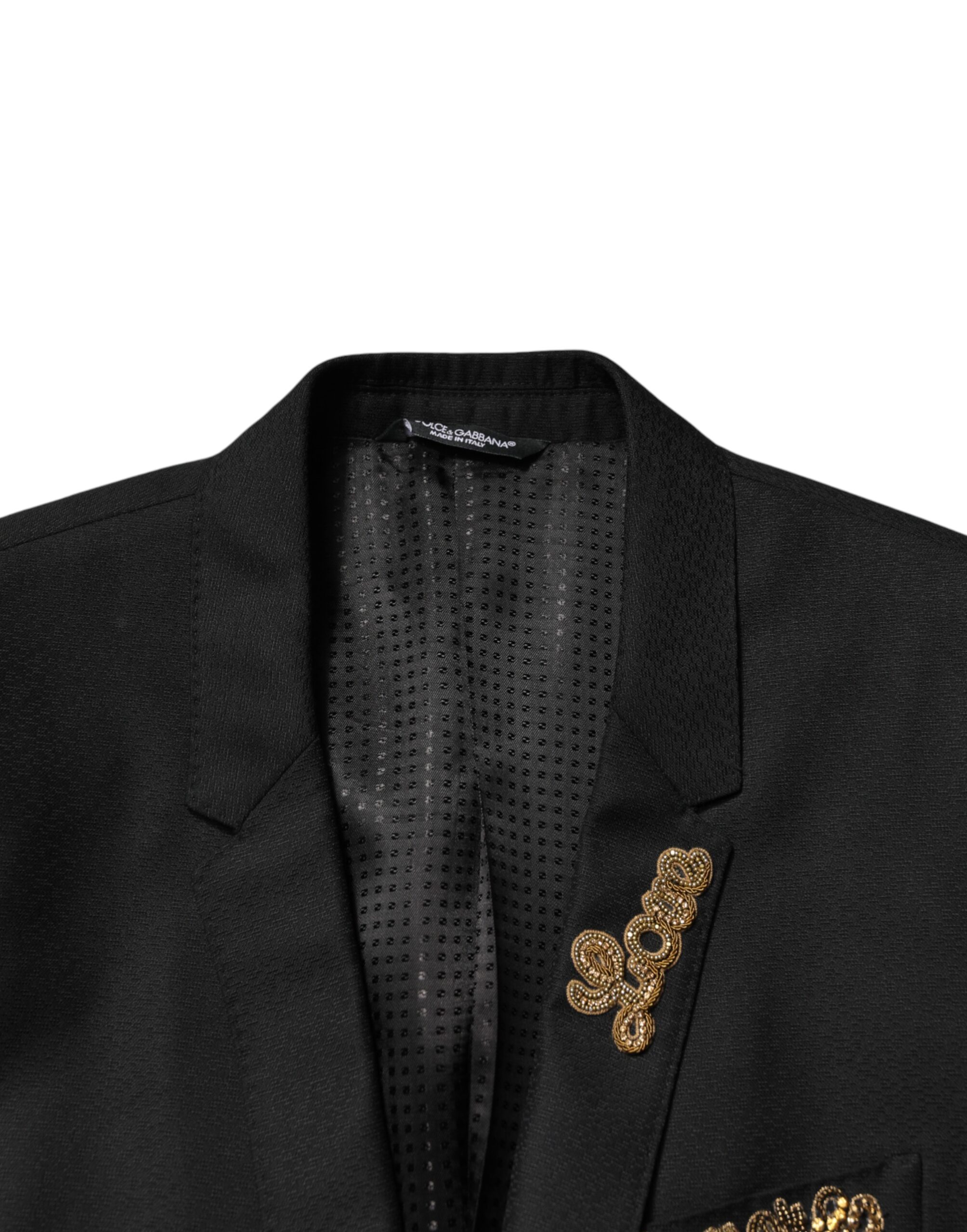 Dolce & Gabbana Black Embellished Single Breasted 2 Pc Suit - Image 6
