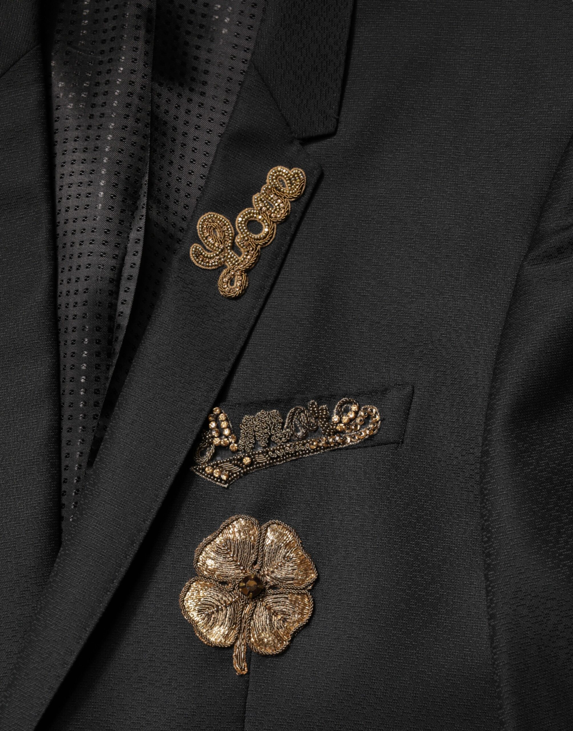 Dolce & Gabbana Black Embellished Single Breasted 2 Pc Suit - Image 7