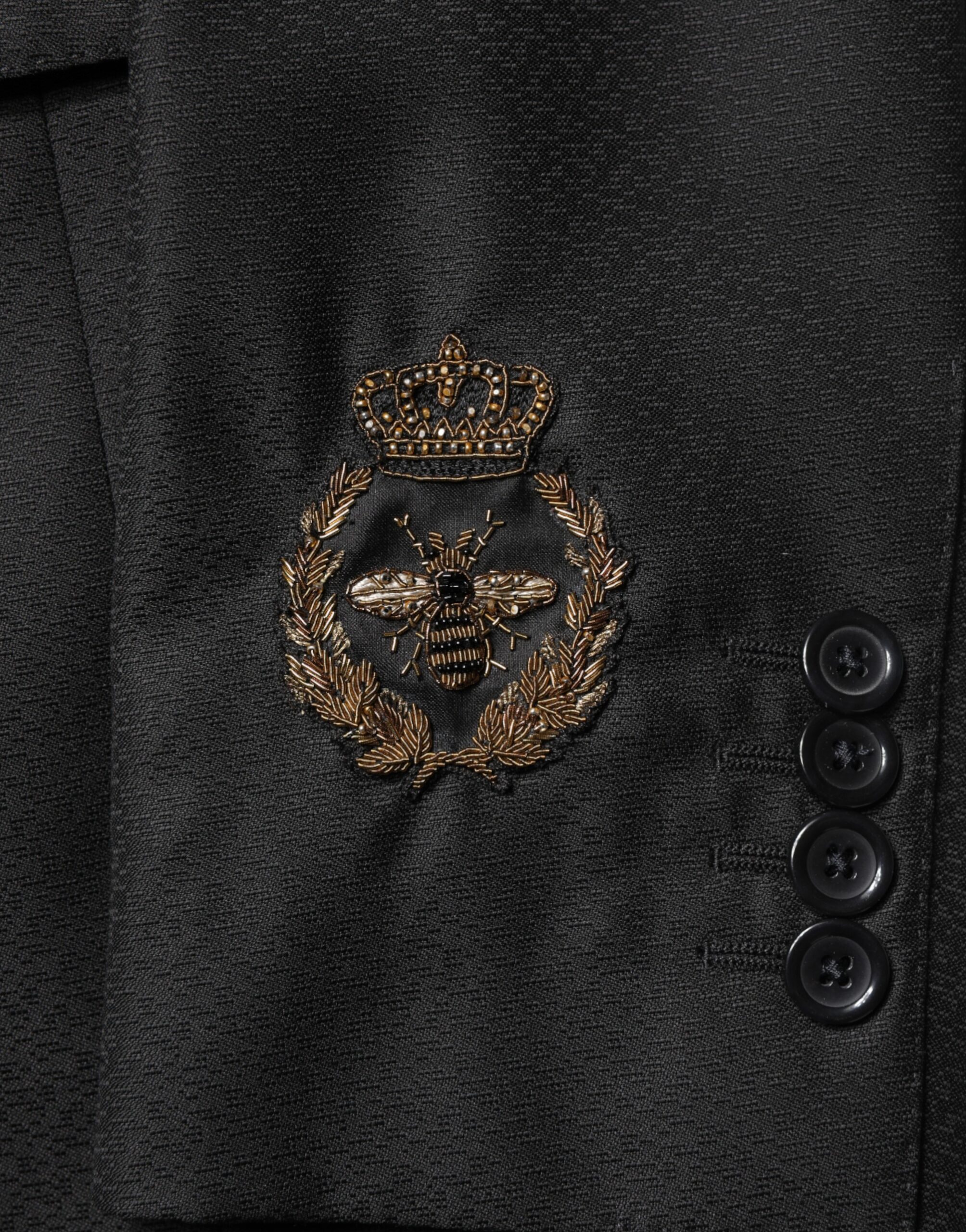 Dolce & Gabbana Black Embellished Single Breasted 2 Pc Suit - Image 8