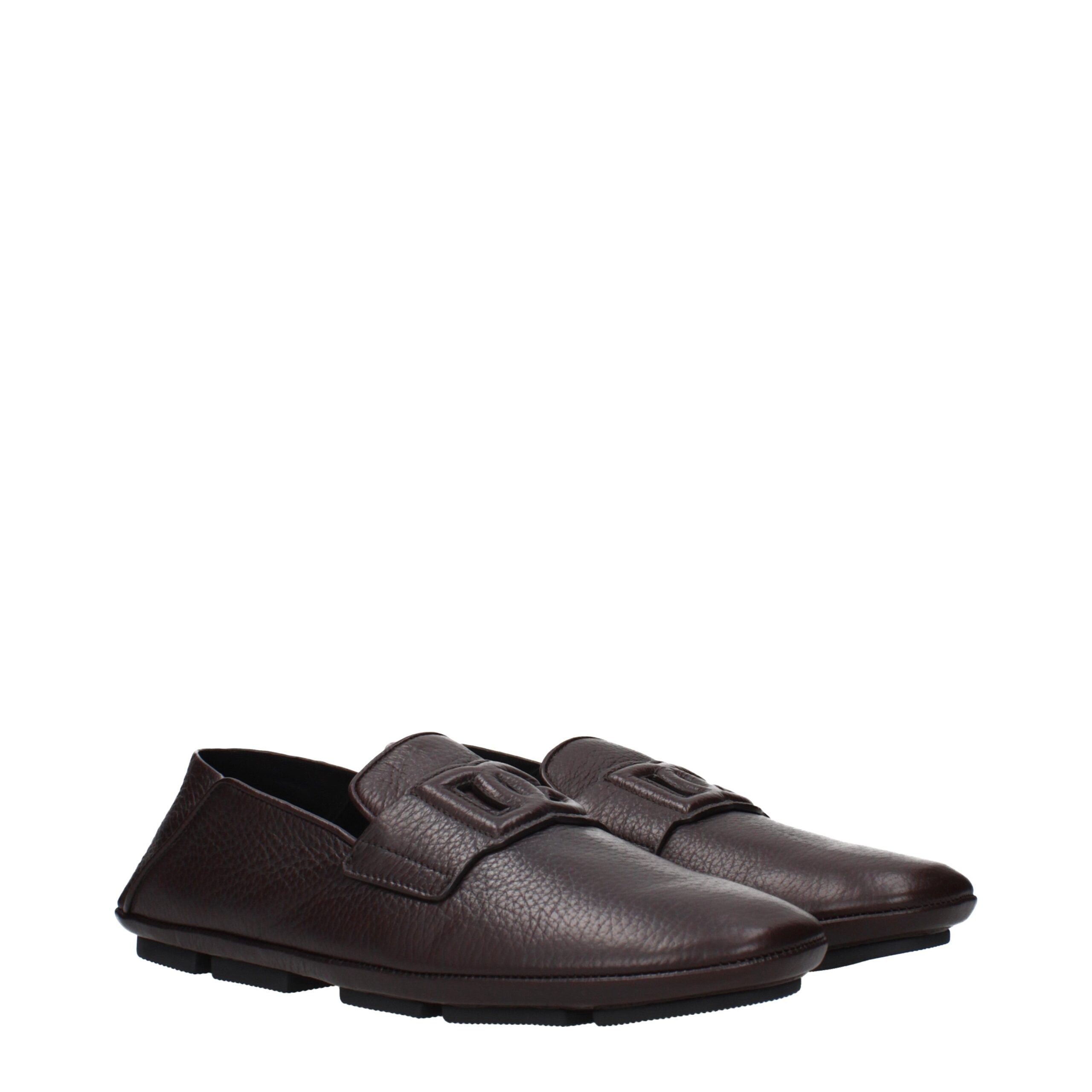 Dolce & Gabbana Brown Leather Slip-On Loafers - Image 2