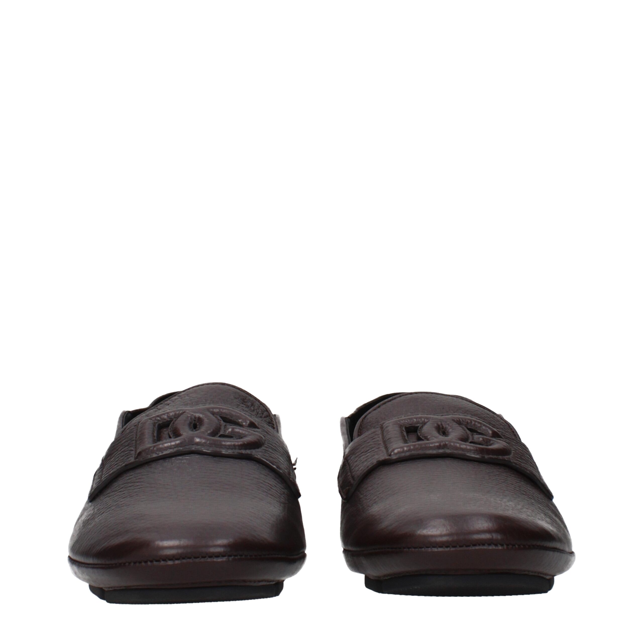 Dolce & Gabbana Brown Leather Slip-On Loafers - Image 3