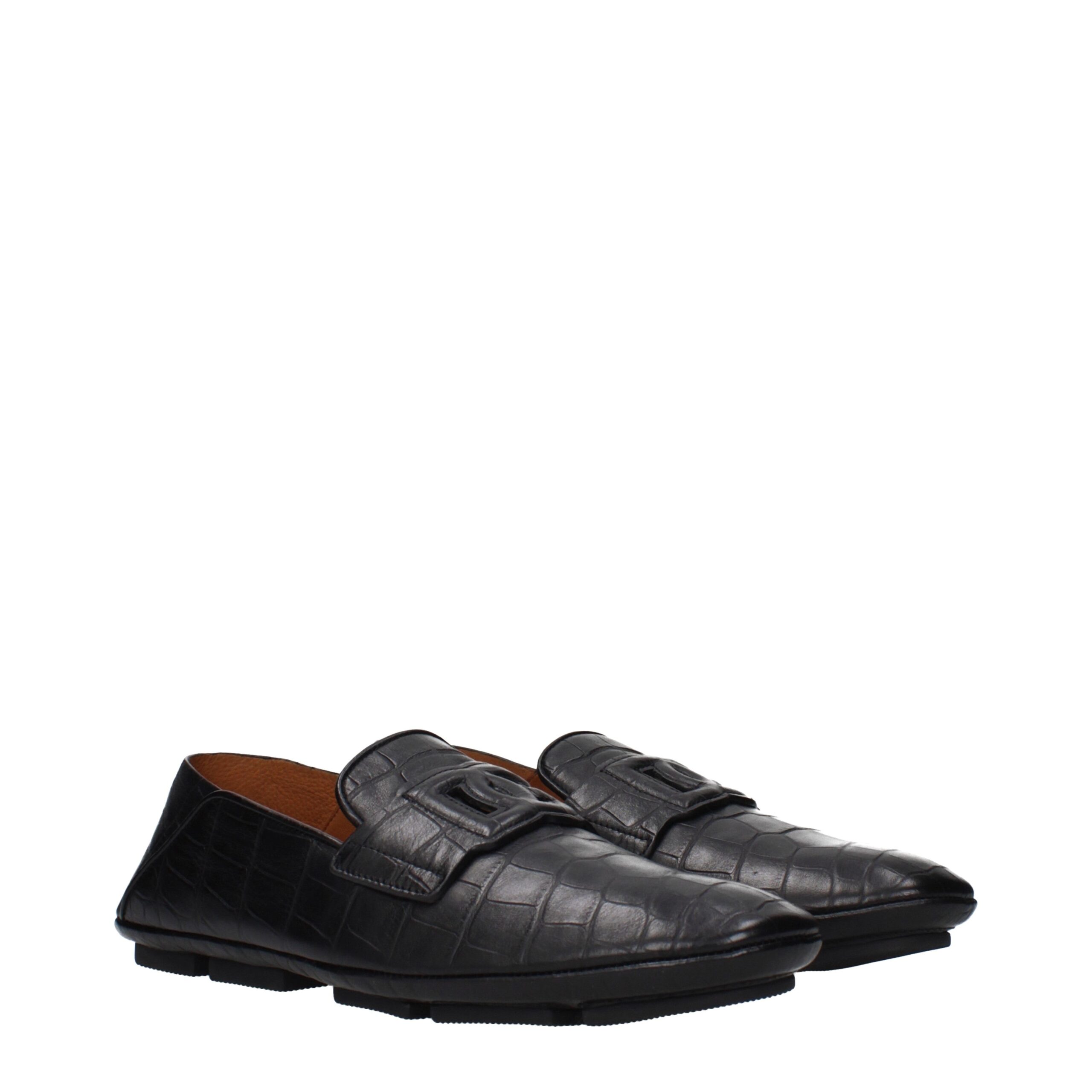 Dolce & Gabbana Black Leather Slip-On Loafers - Image 2