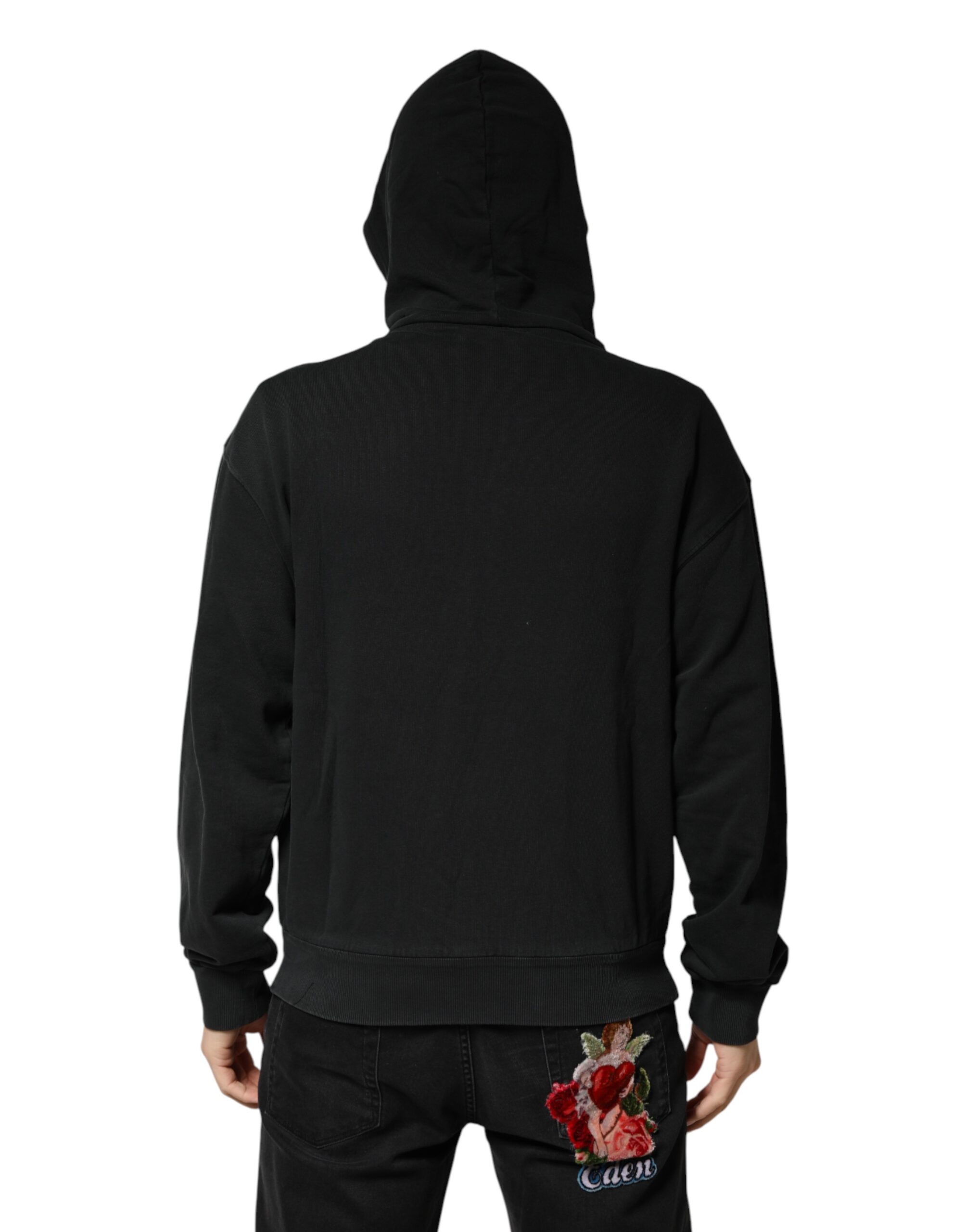Dolce & Gabbana Black Full Zip Hooded Men Sweatshirt Sweater - Image 4