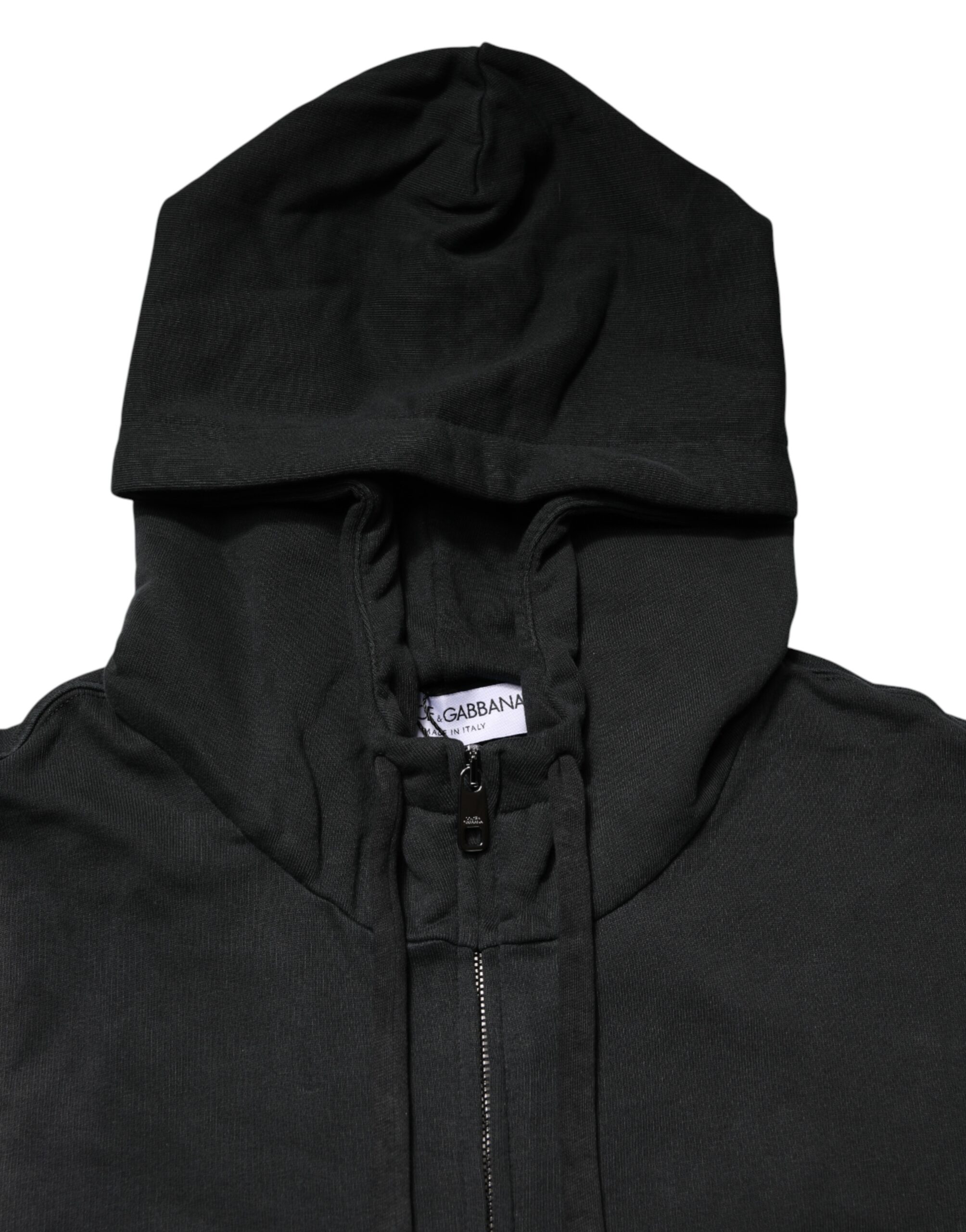 Dolce & Gabbana Black Full Zip Hooded Men Sweatshirt Sweater - Image 7