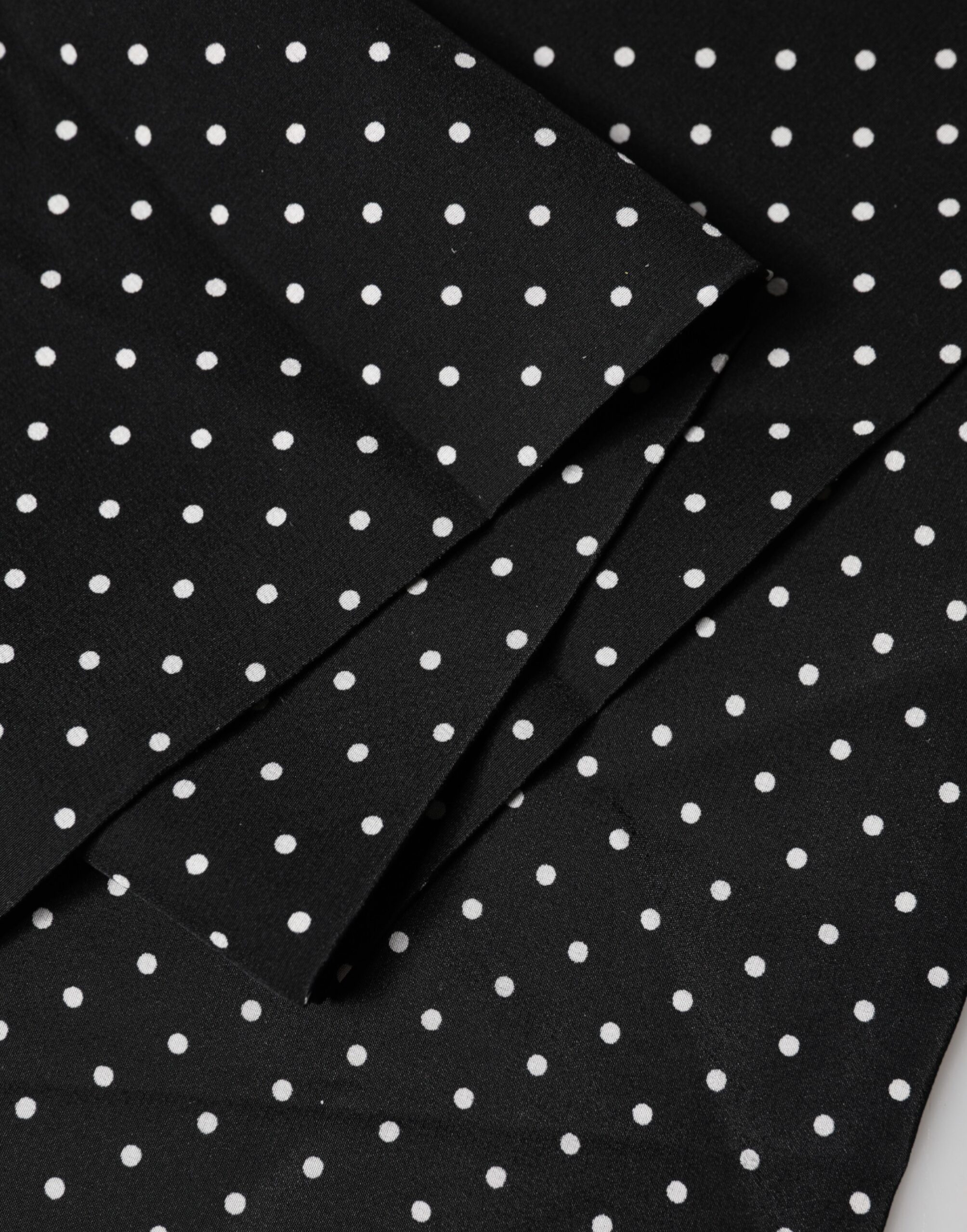 Dolce & Gabbana Black Polka Dot Neck Wrap Foulard 133.5cm x 12.5cm Scarf - Image 3