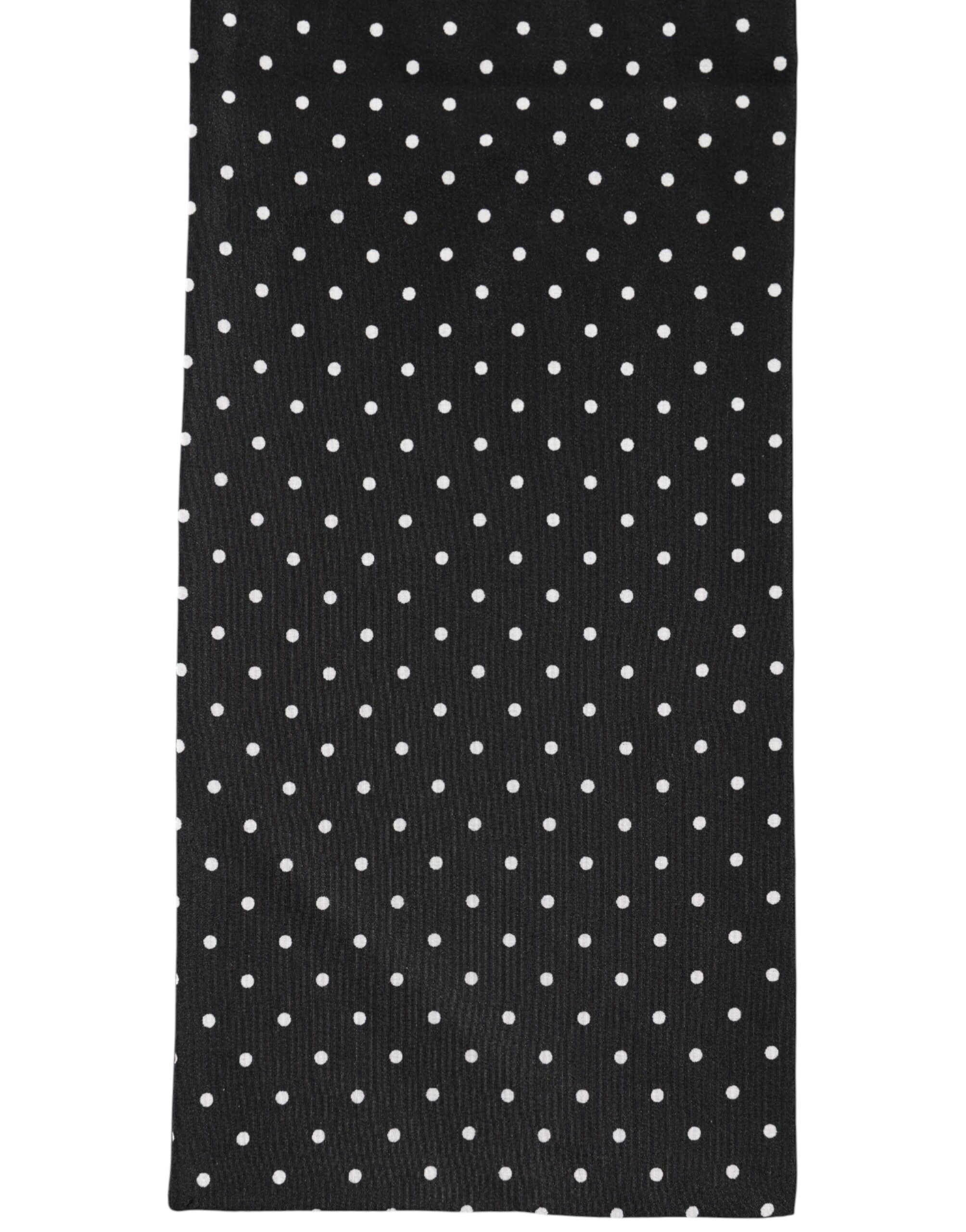 Dolce & Gabbana Black Polka Dot Neck Wrap Foulard 133.5cm x 12.5cm Scarf - Image 4