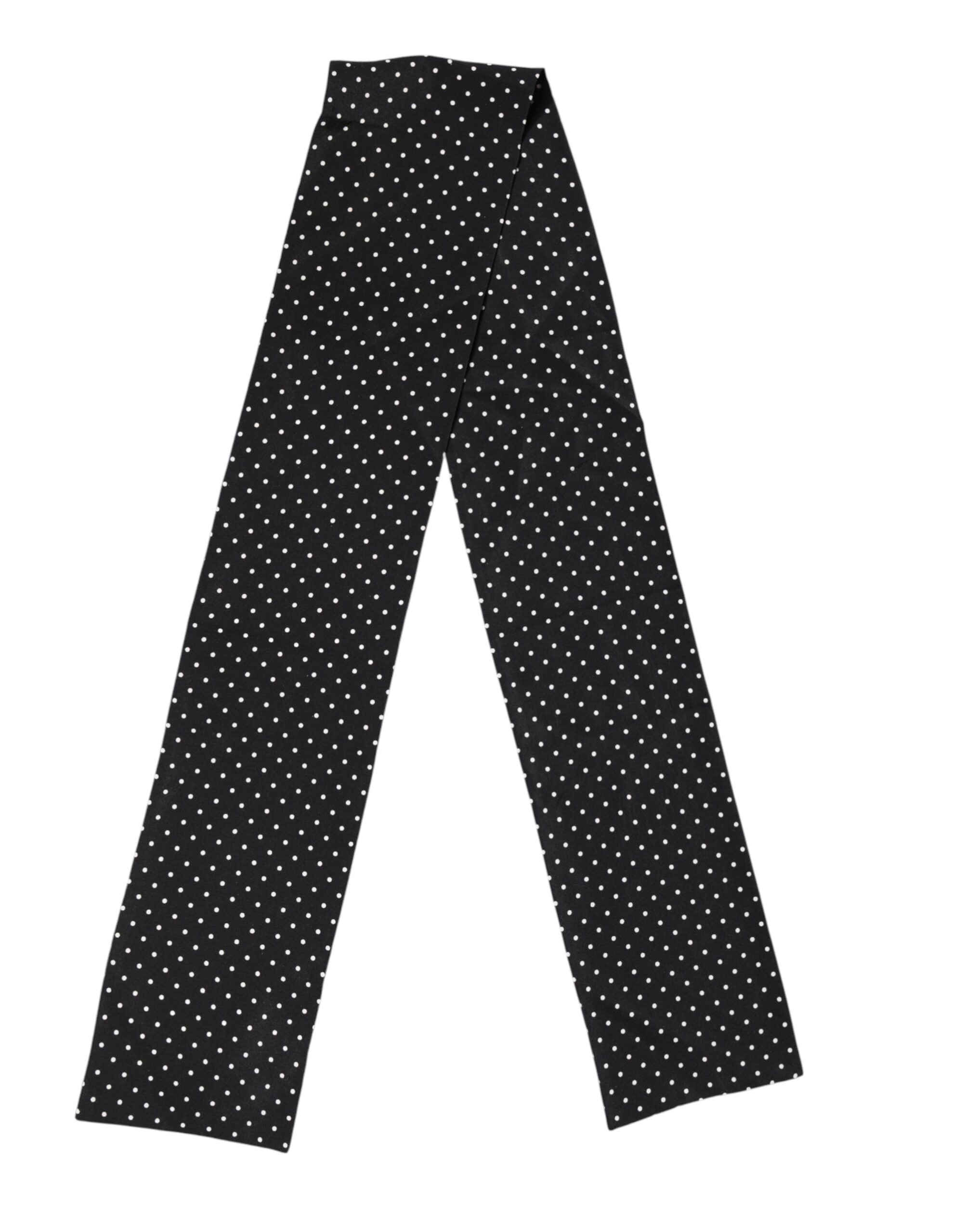 Dolce & Gabbana Black Polka Dot Neck Wrap Foulard 133.5cm x 12.5cm Scarf - Image 2