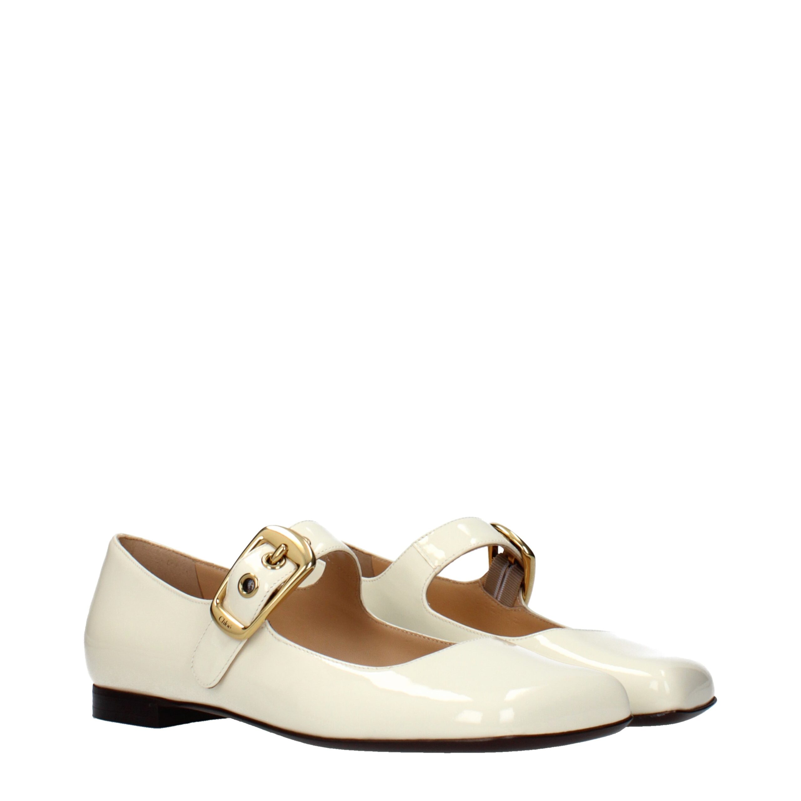 ChloƩ Beige Leather Ballet Flats - Image 2