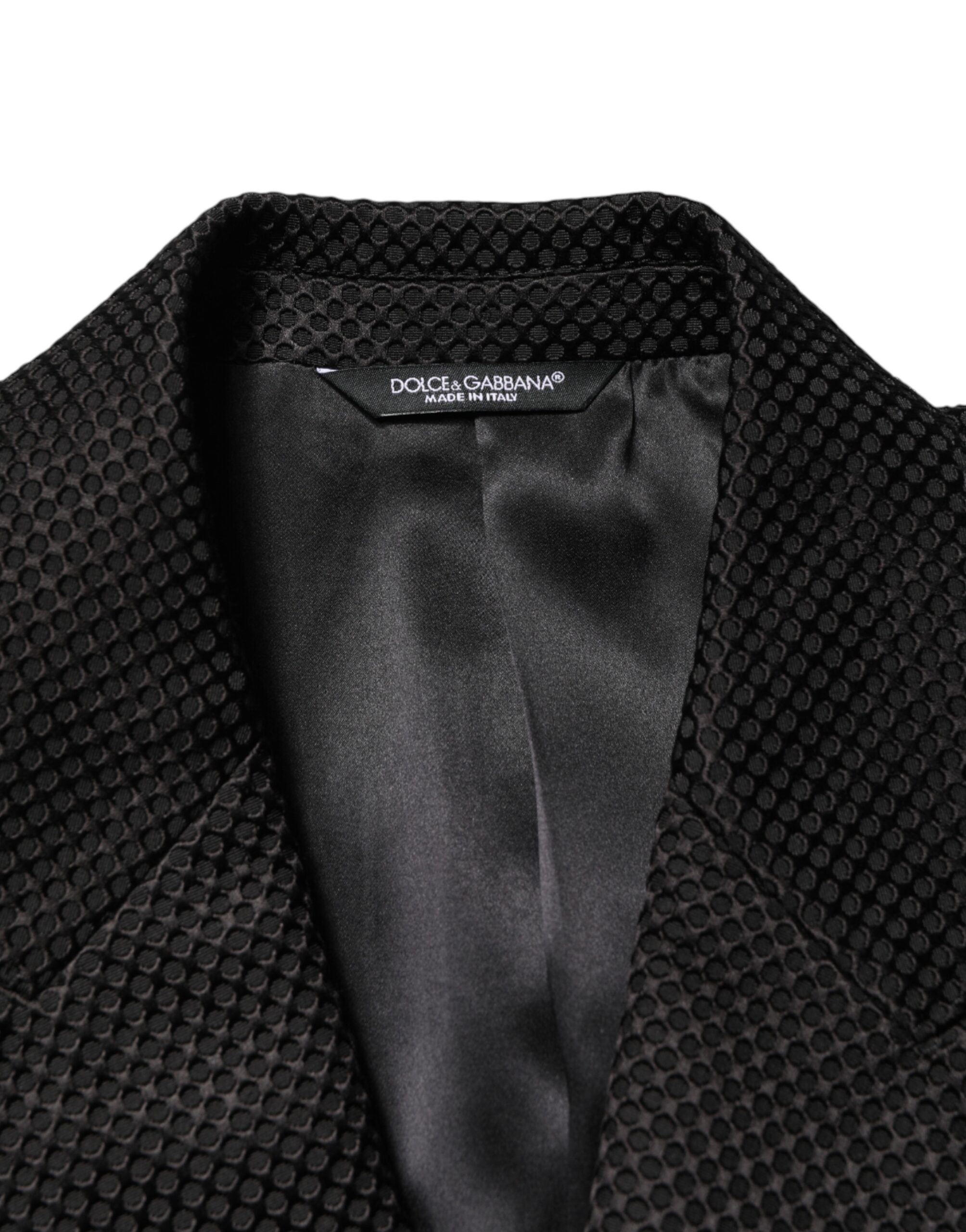 Dolce & Gabbana Black Cotton Double Breasted 2 Button Blazer - Image 6