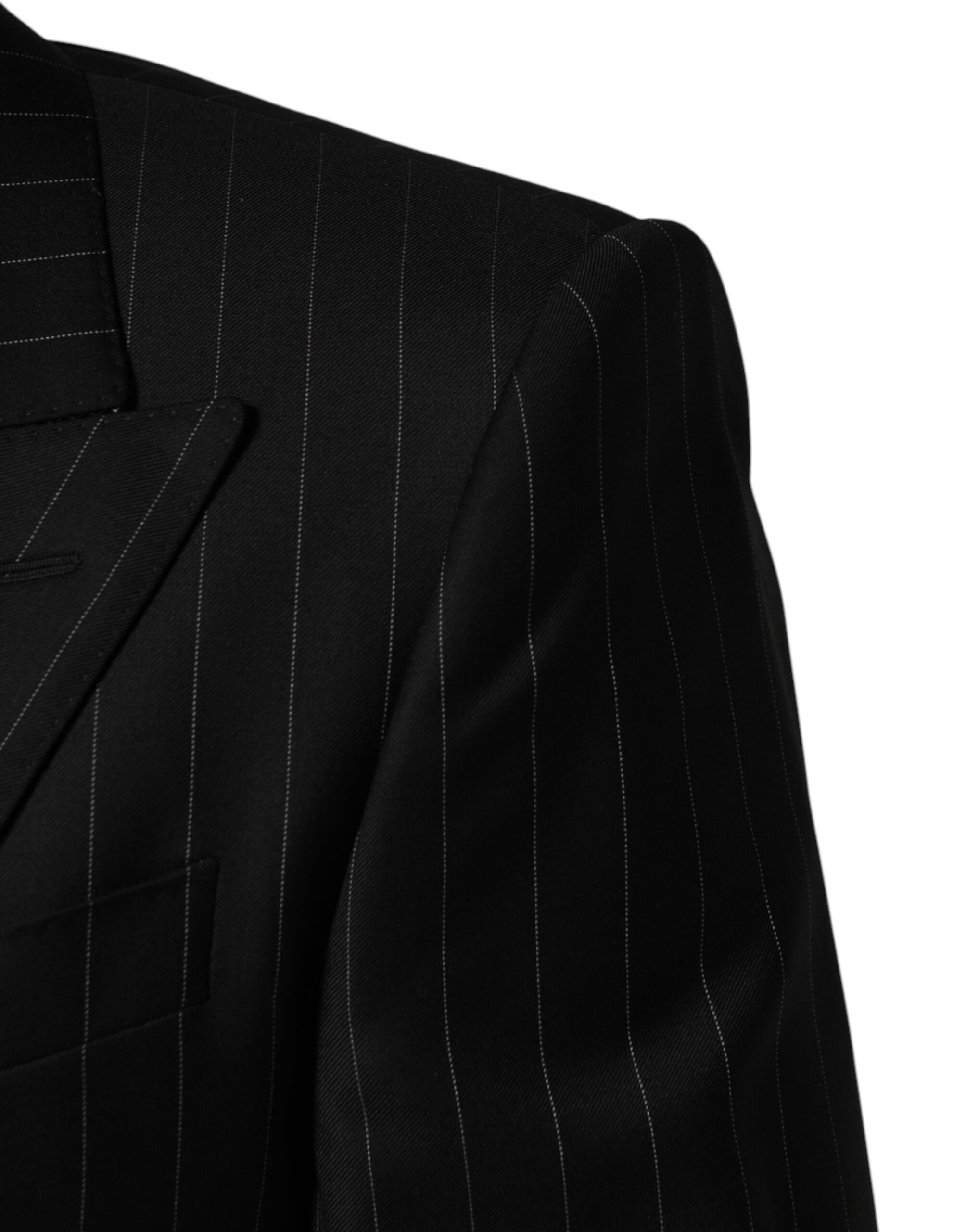 Dolce & Gabbana Black Stripes Double Breasted 2Button Blazer - Image 5