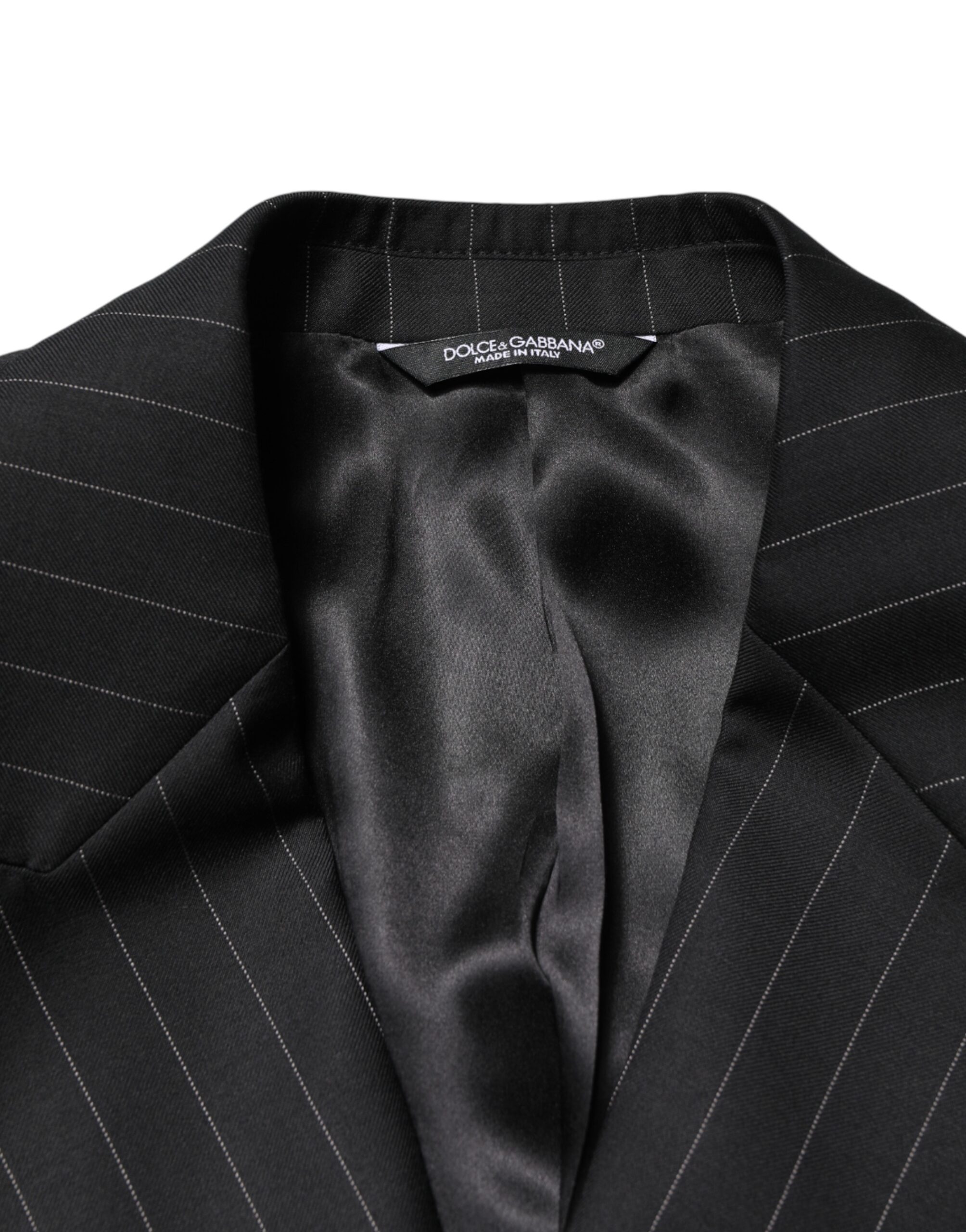 Dolce & Gabbana Black Stripes Double Breasted 2Button Blazer - Image 6