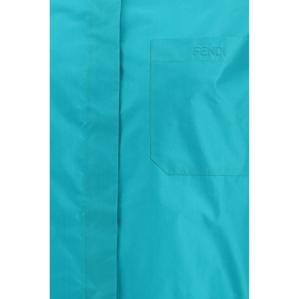 Fendi Blue Silk Dress Shirt - Image 3