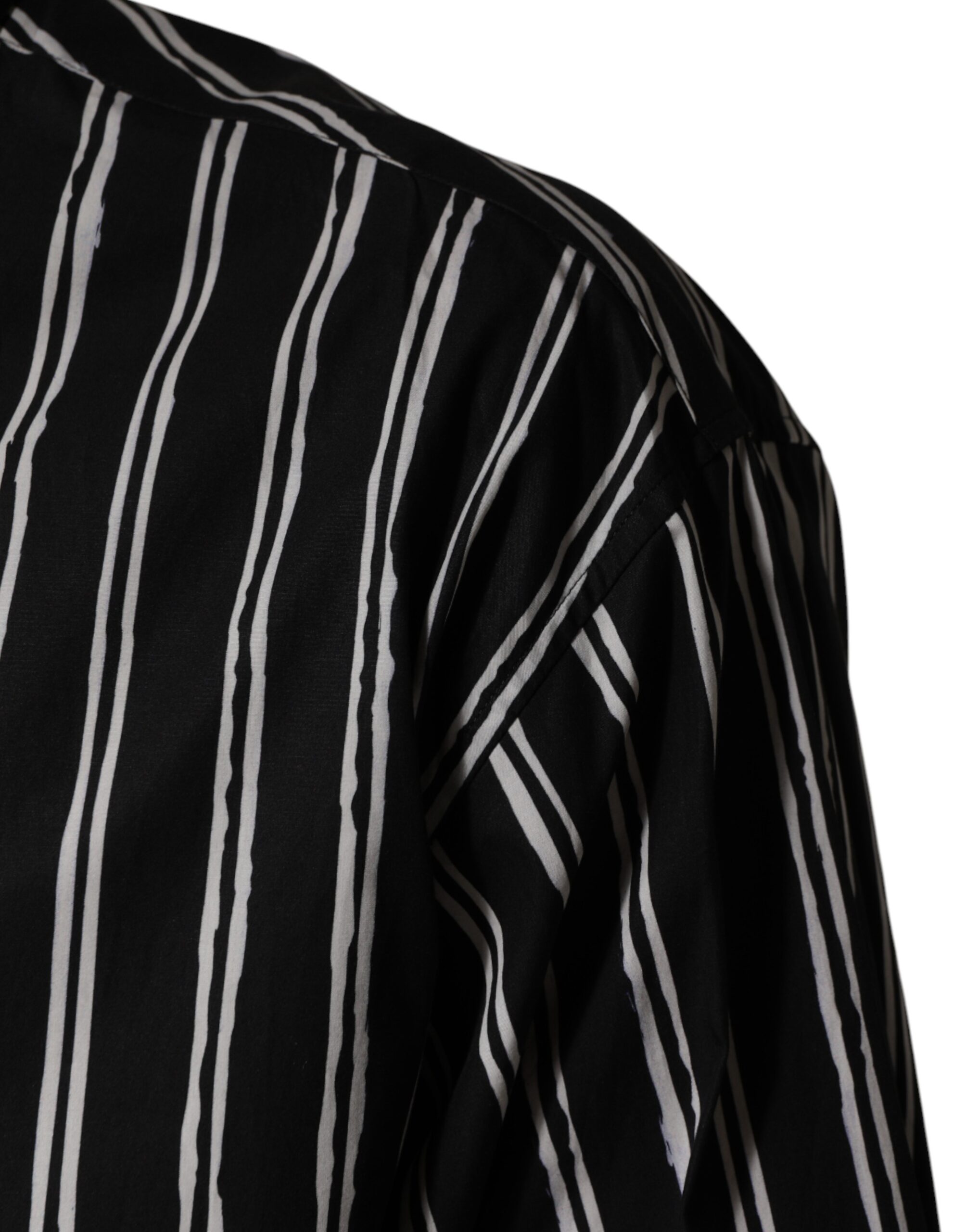 Dolce & Gabbana Black Stripes Cotton Men Formal Dress Shirt - Image 6