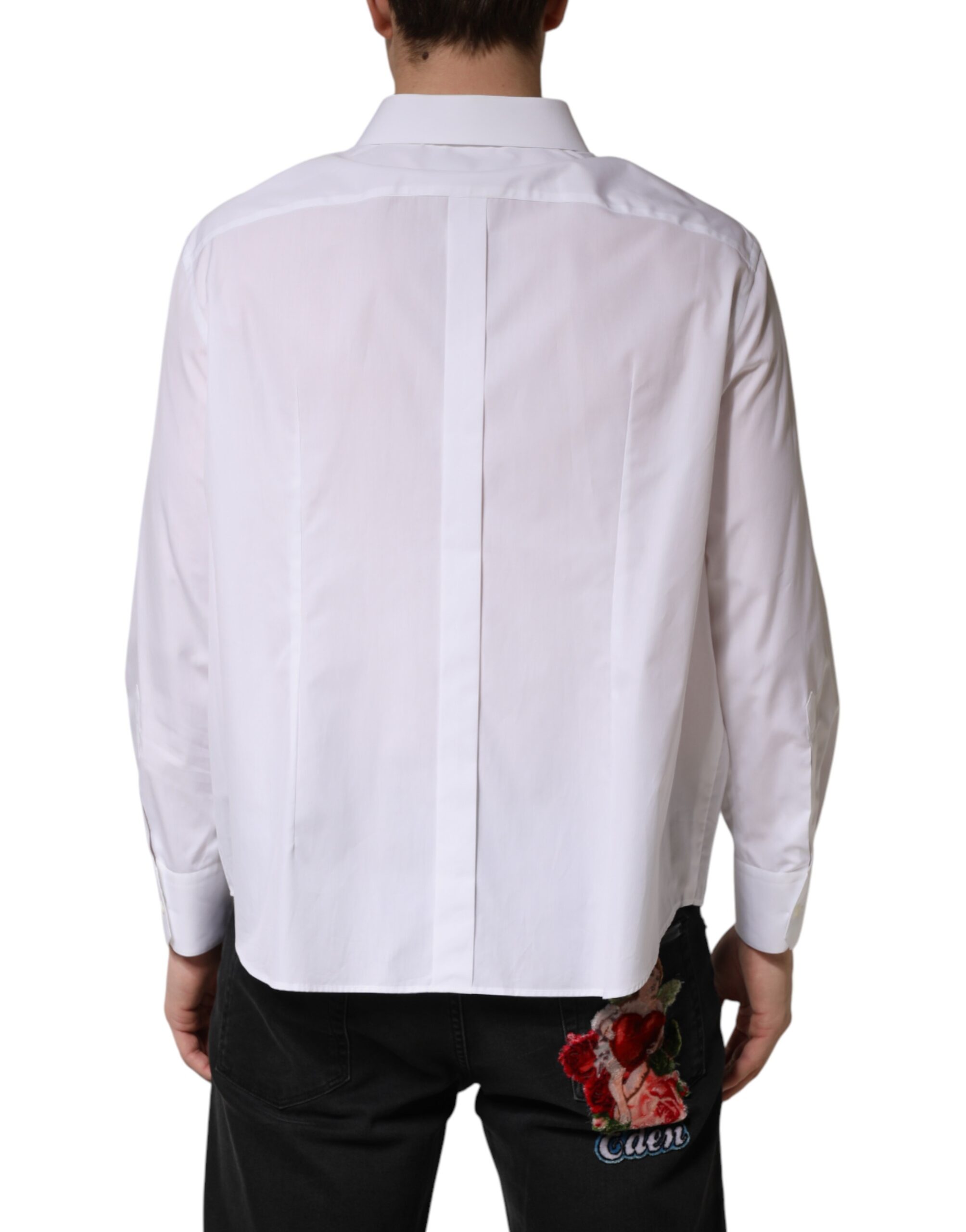Dolce & Gabbana White SARTORIA Cotton Collared Dress Shirt - Image 4