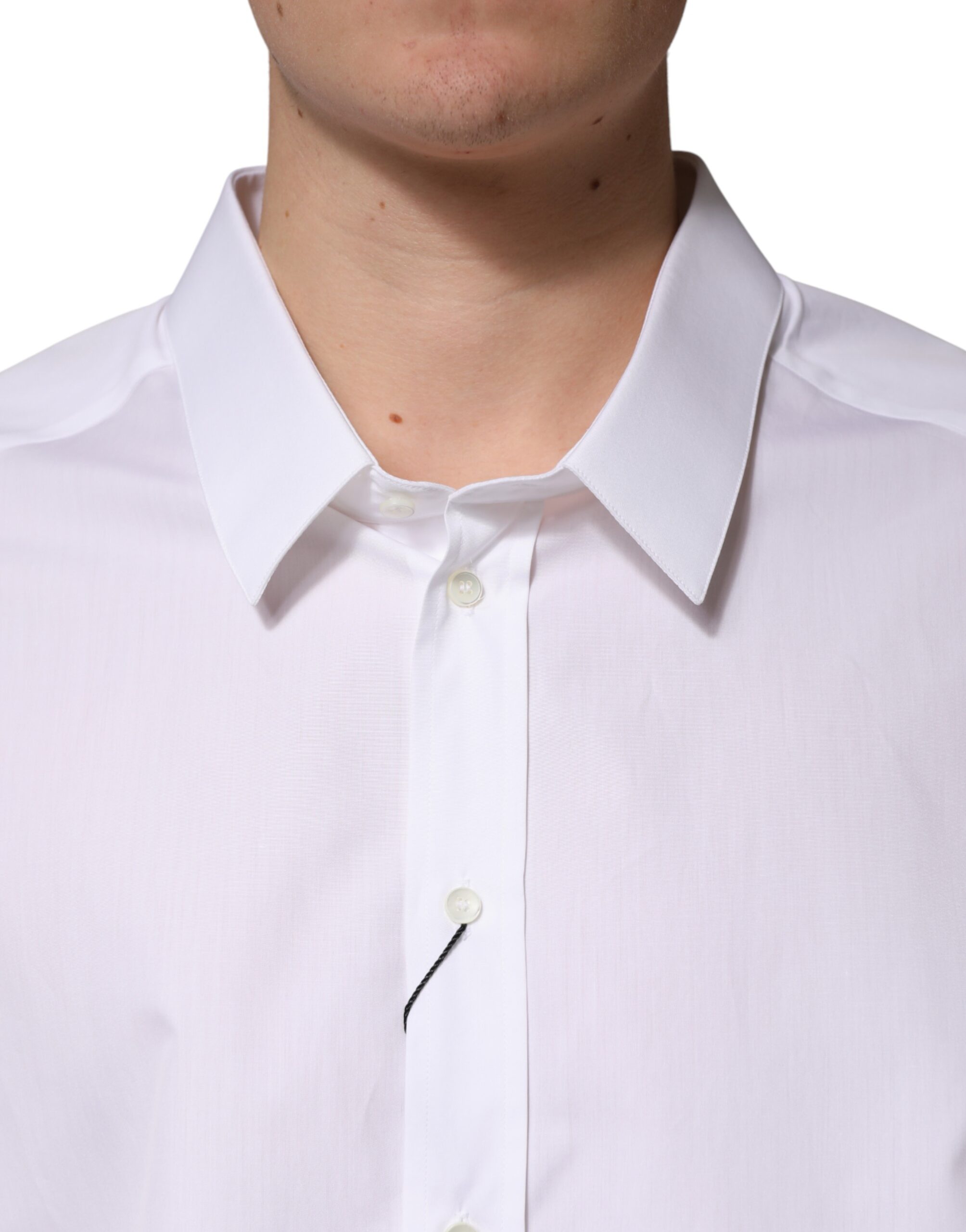 Dolce & Gabbana White SARTORIA Cotton Collared Dress Shirt - Image 5