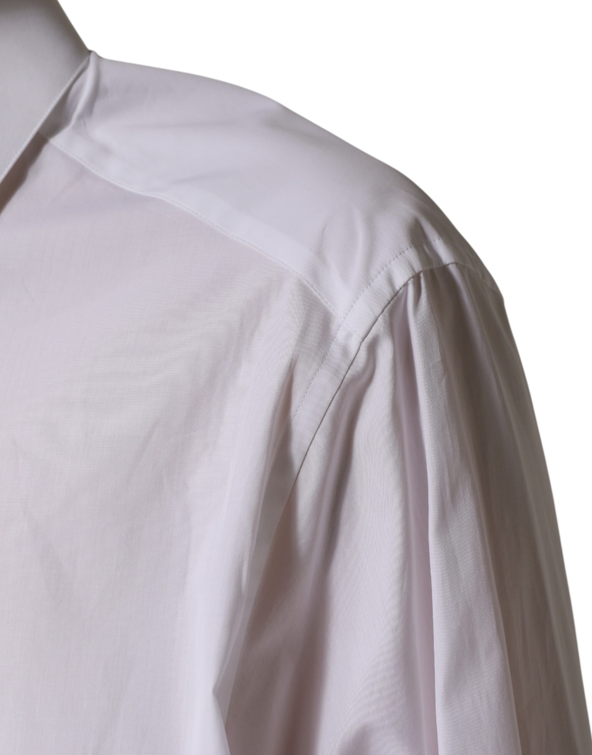 Dolce & Gabbana White SARTORIA Cotton Collared Dress Shirt - Image 6