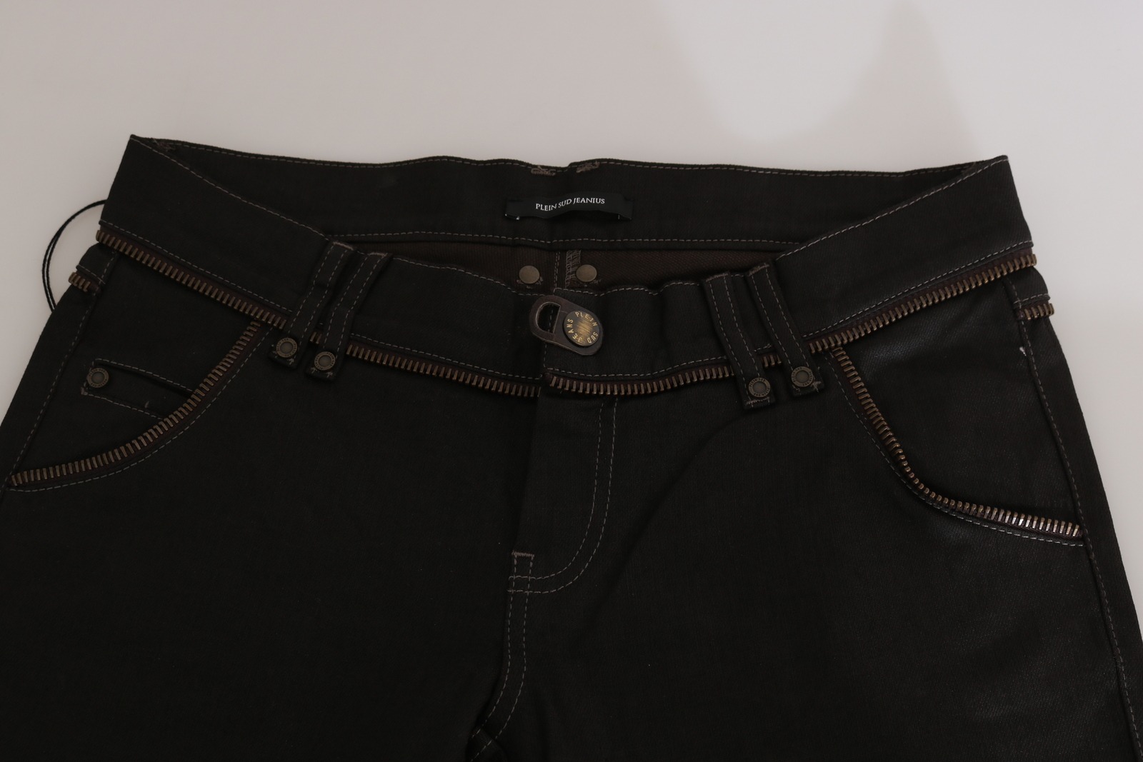 John Galliano Cotton Black Mid Waist Skinny Denim Jeans - Image 6