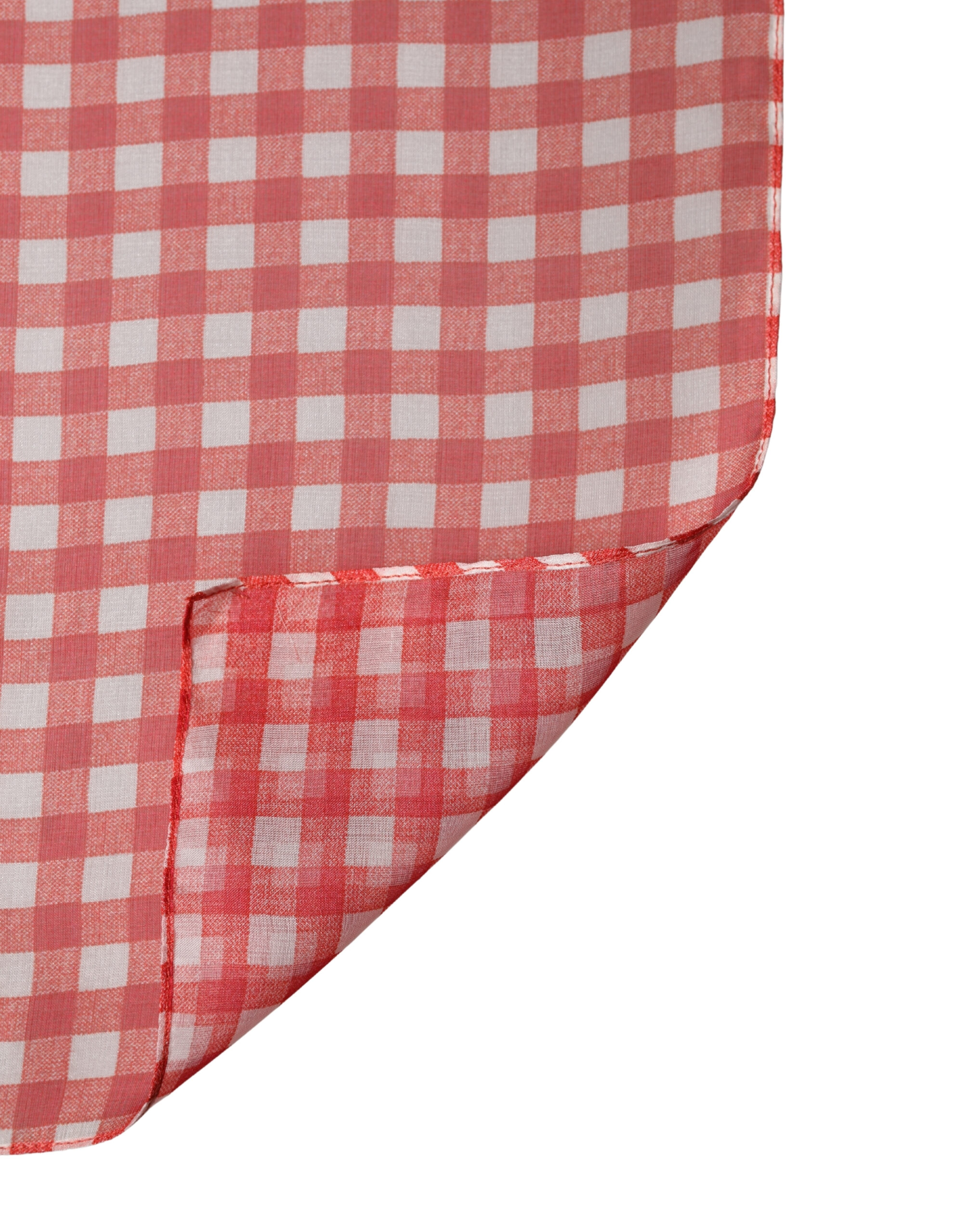 Dolce & Gabbana White Red Check Silk Wrap Foulard 140cm x 136cm Scarf - Image 3